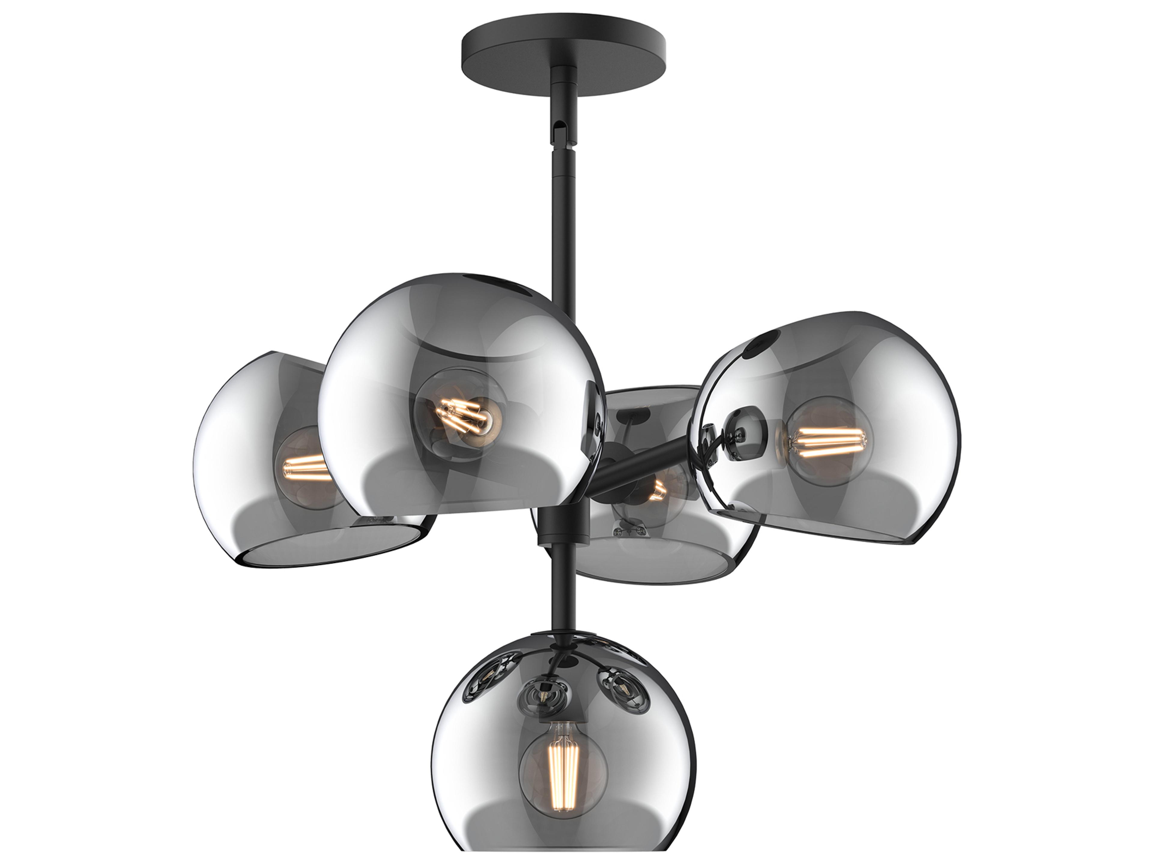 Alora Mood Willow 5-Light Matte Black Globe Chandelier