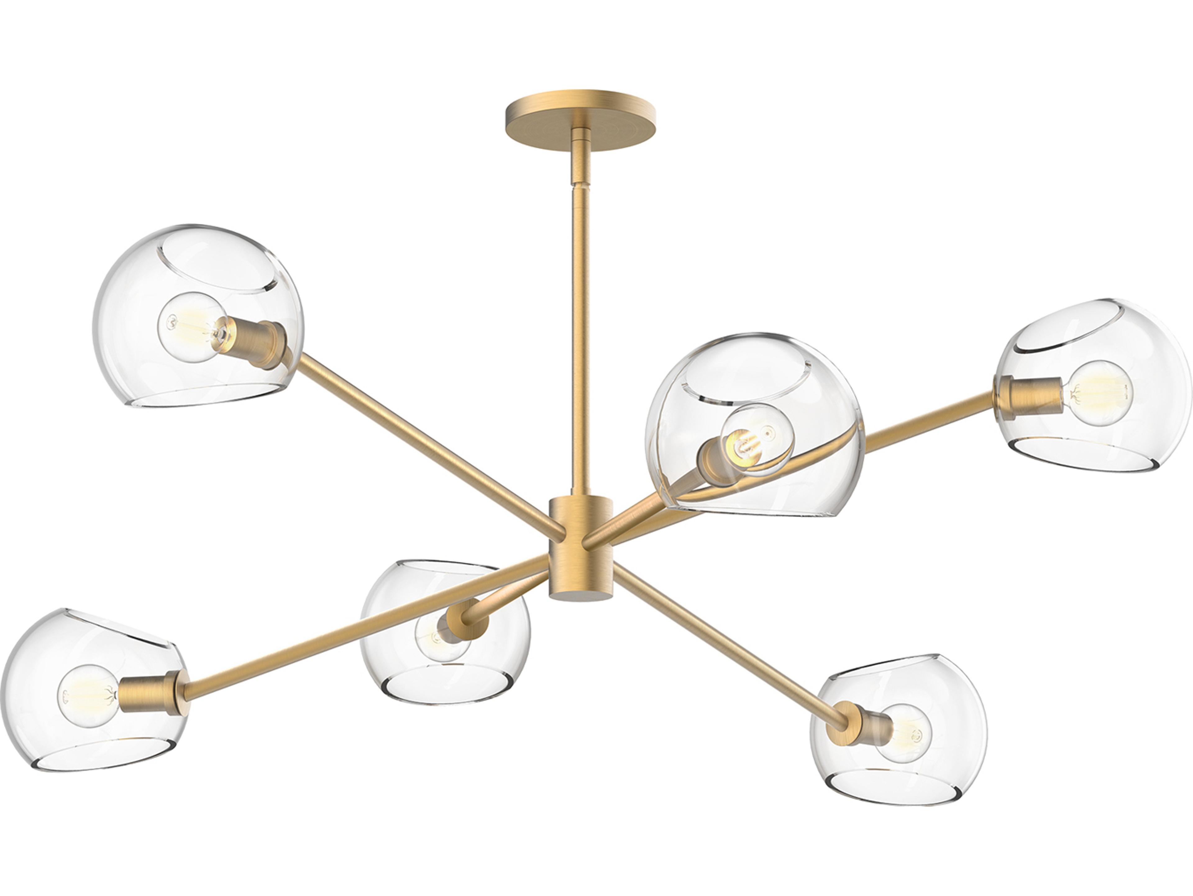 Alora Mood Willow 6-Light Brushed Gold Globe Chandelier