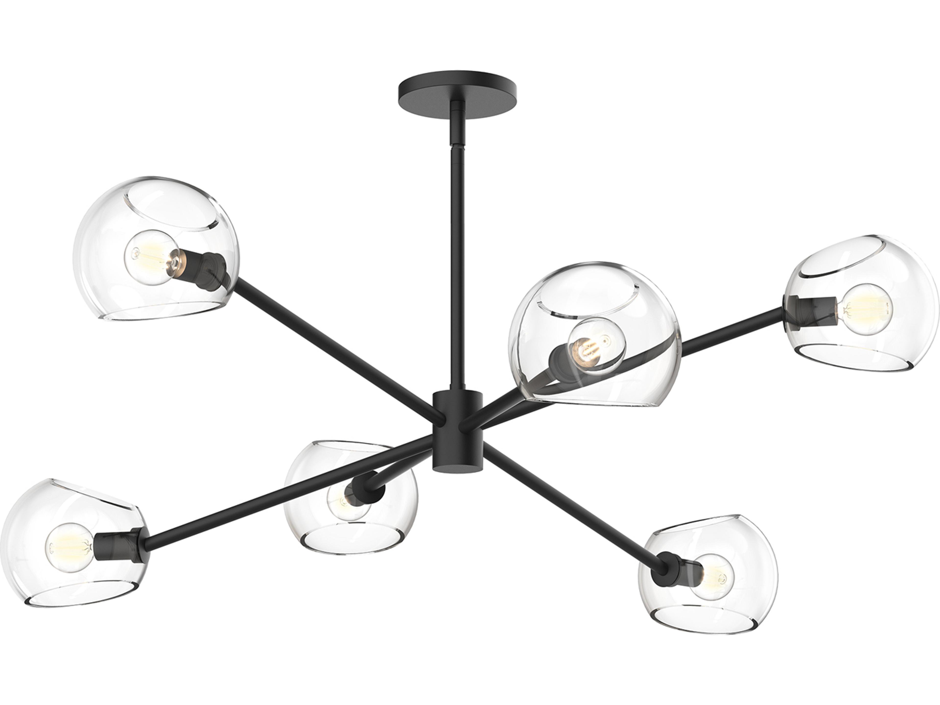 Alora Mood Willow 6-Light Matte Black Globe Chandelier