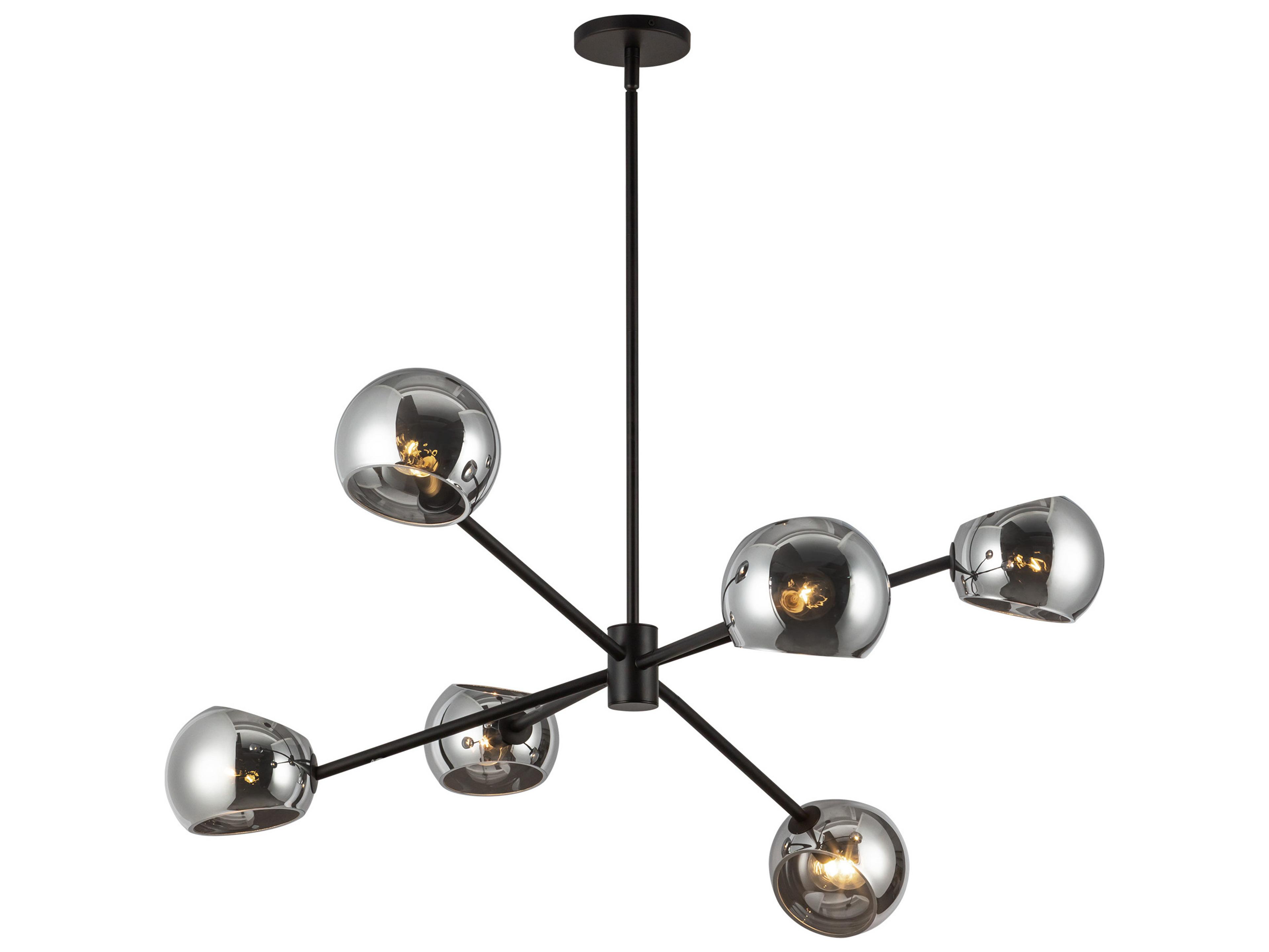 Alora Mood Willow 6-Light Matte Black Globe Chandelier