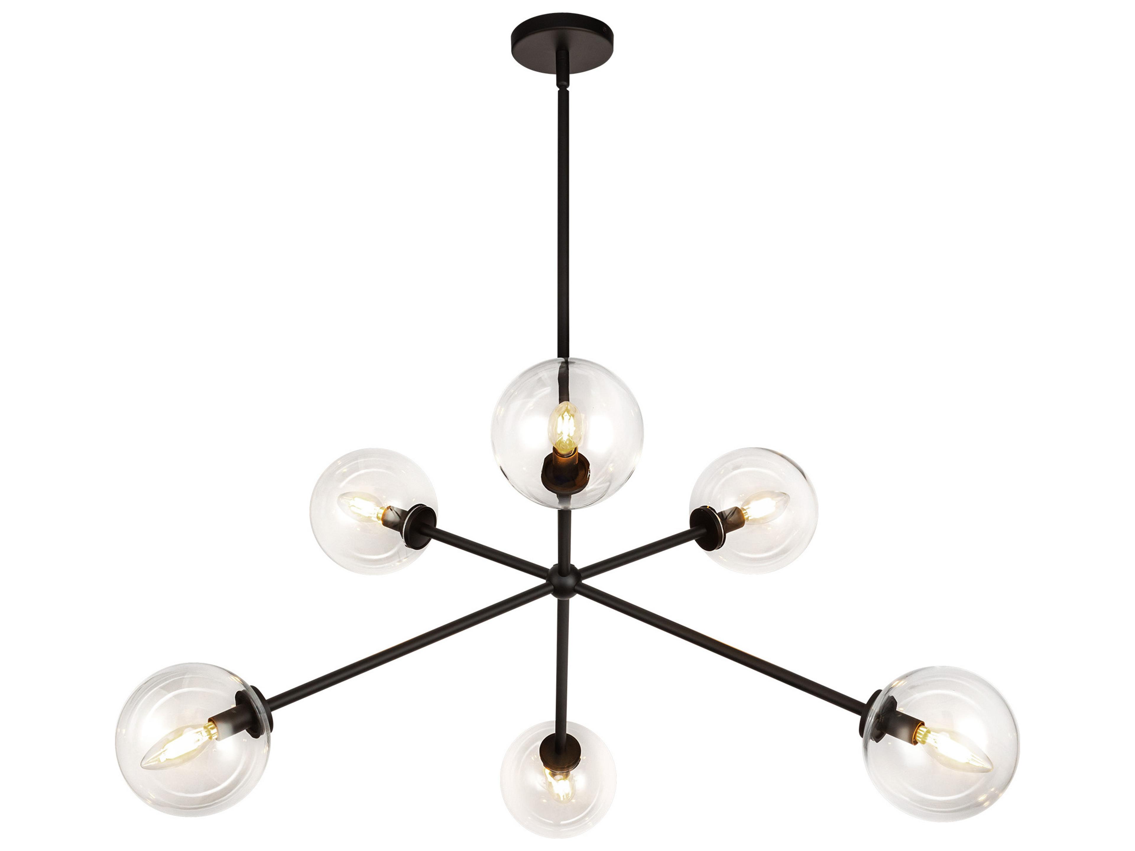 Alora Mood Cassia 6-Light Matte Black Globe Sputnik Chandelier