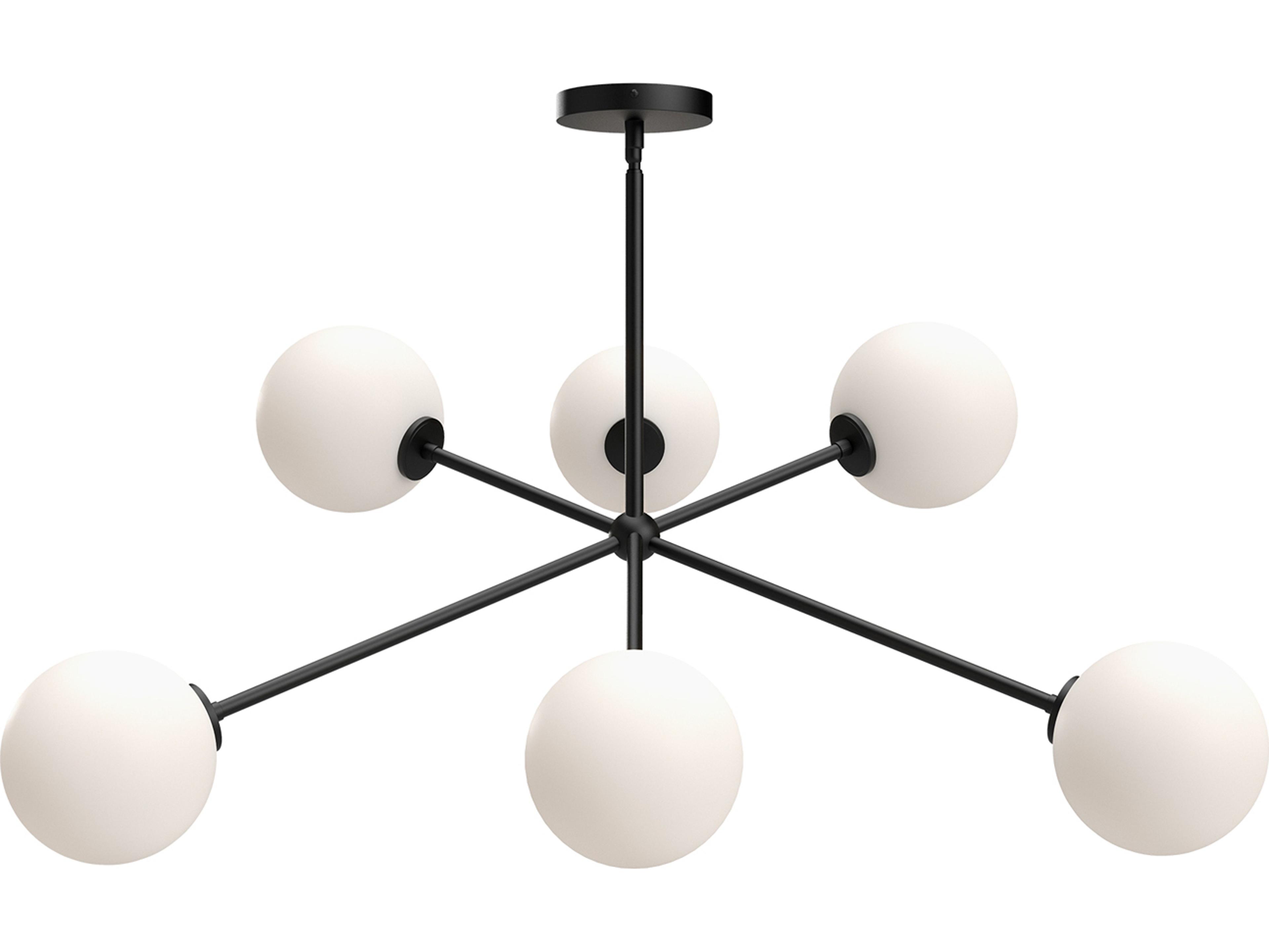 Alora Mood Cassia 6-Light Matte Black Globe Sputnik Chandelier