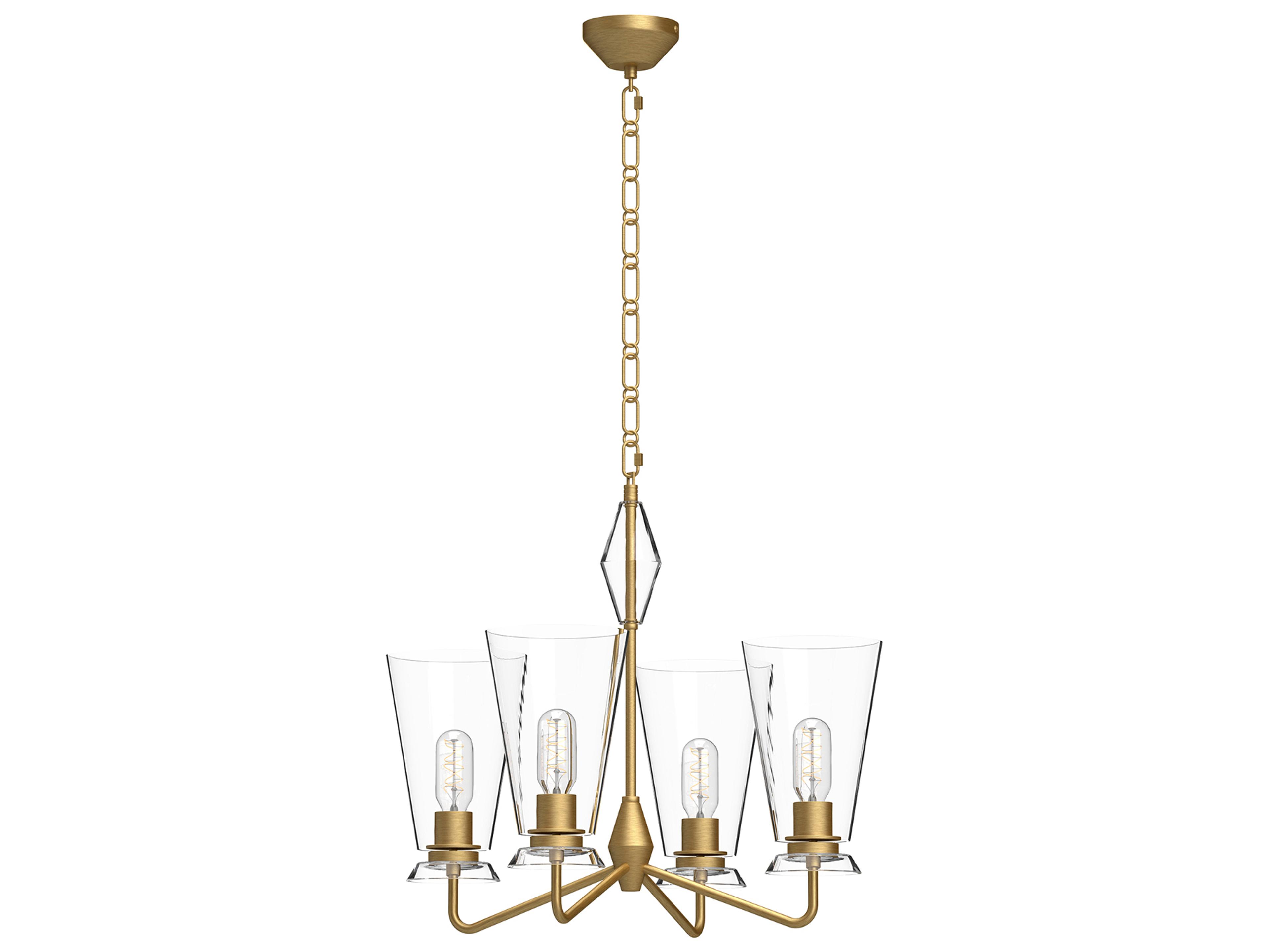 Alora Mood Salem 4-Light Brushed Gold Geometric Chandelier