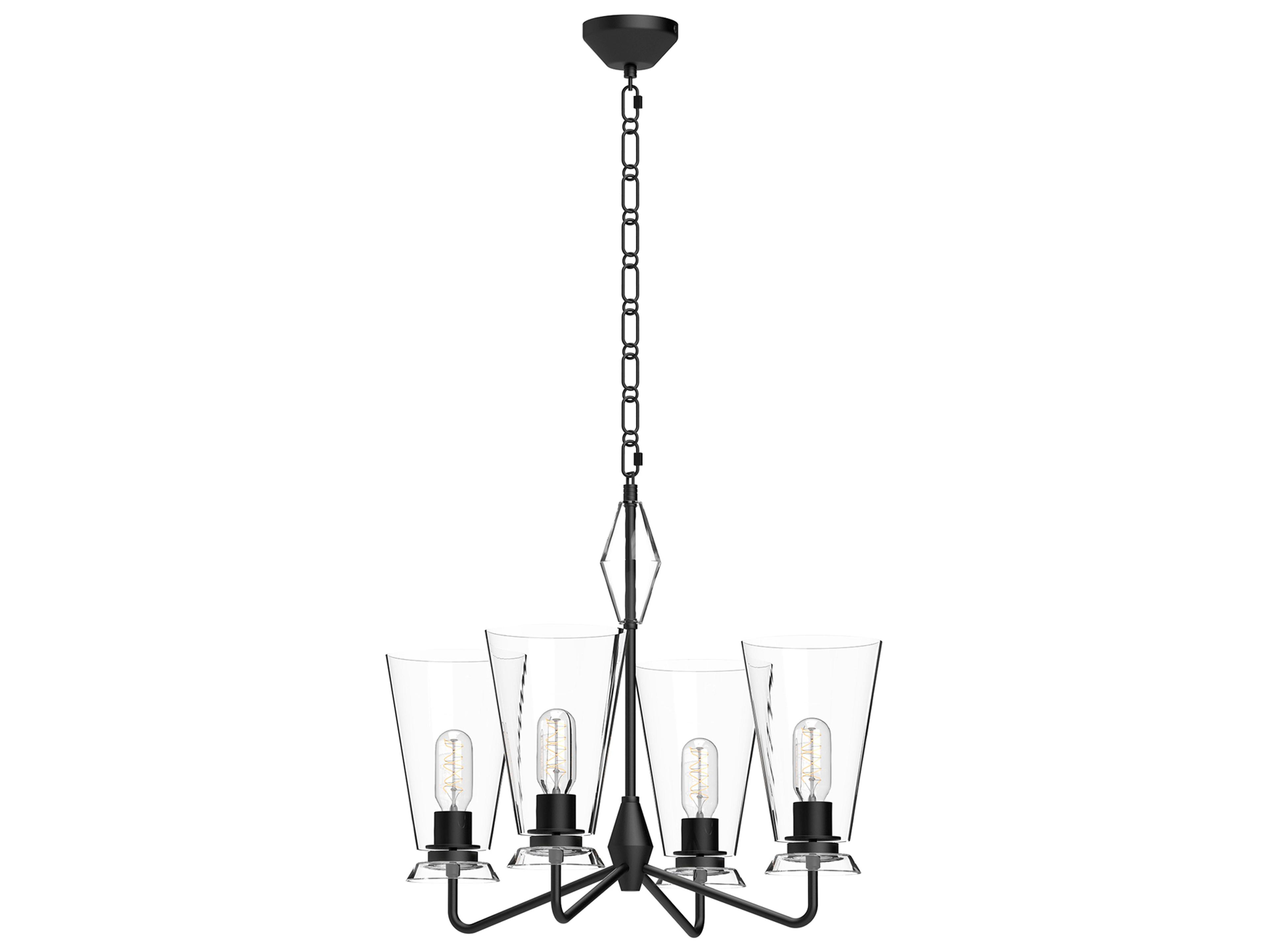Alora Mood Salem 4-Light Matte Black Geometric Chandelier