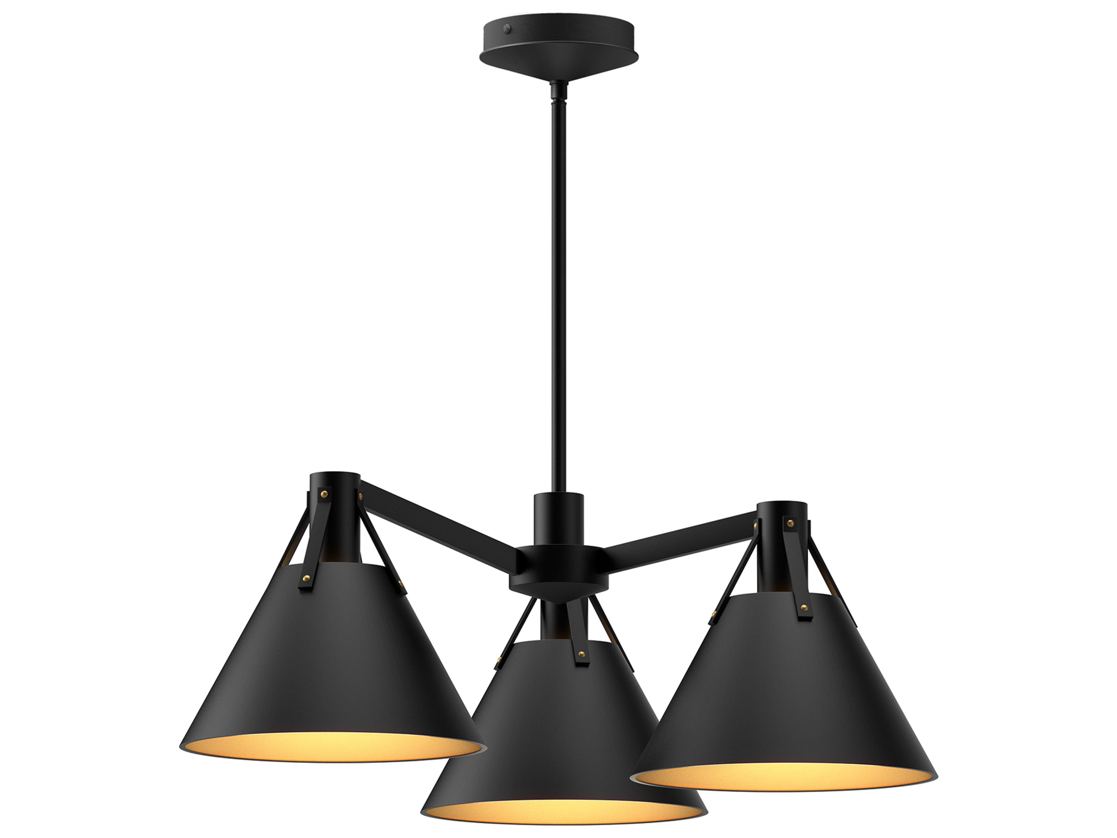Alora Mood Archer 3-Light Matte Black Geometric Chandelier