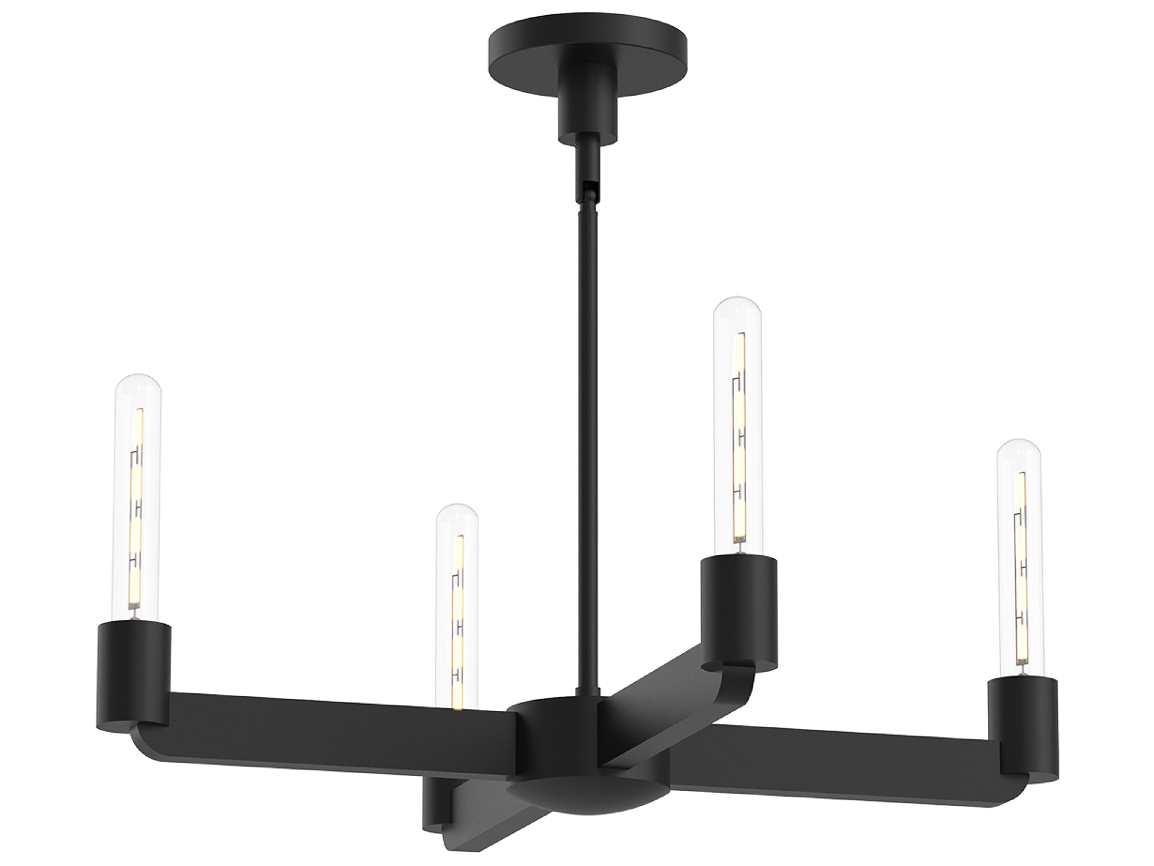 Alora Mood Claire 4-Light Matte Black Chandelier