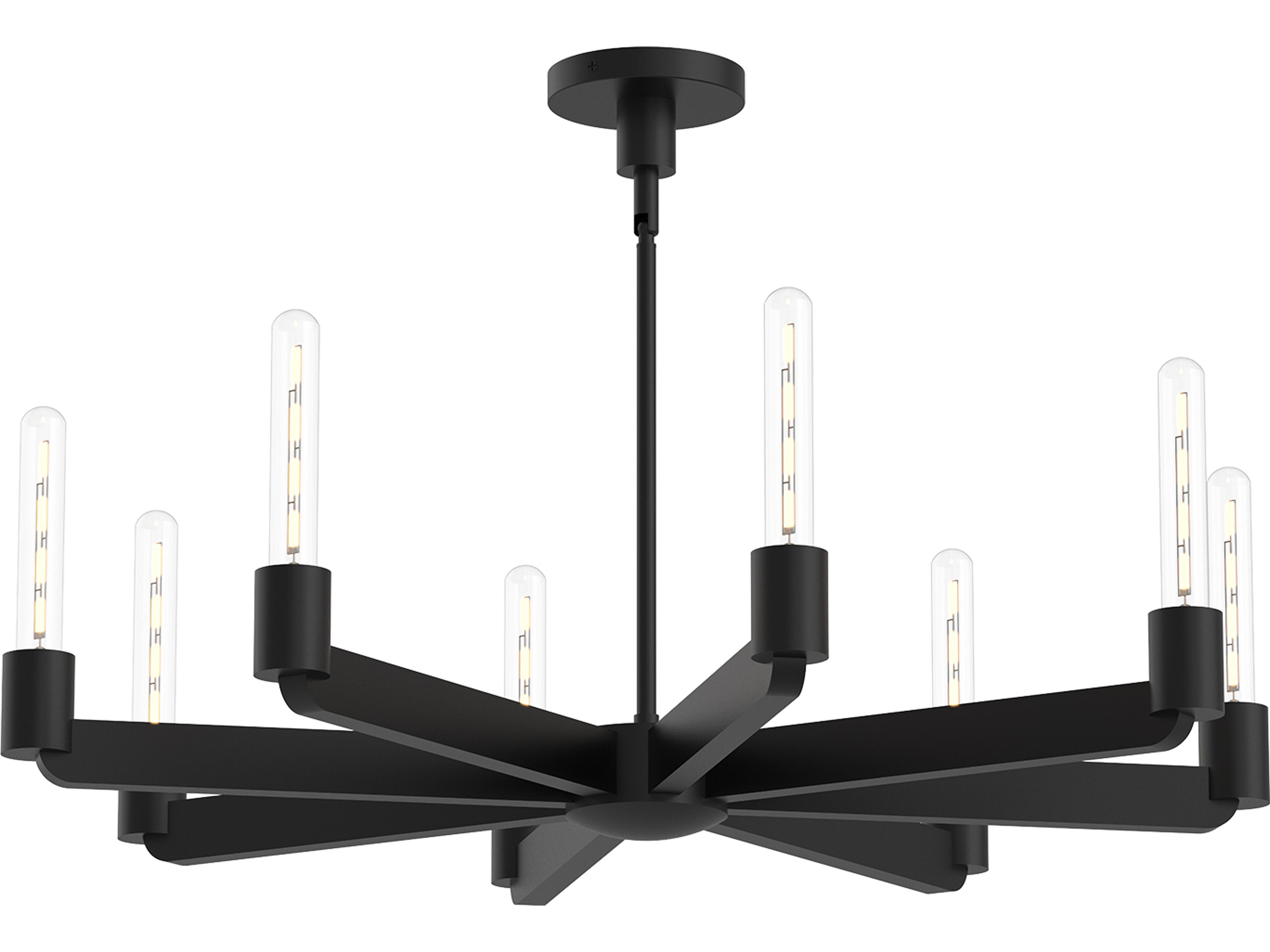 Alora Mood Claire 8-Light Matte Black Chandelier
