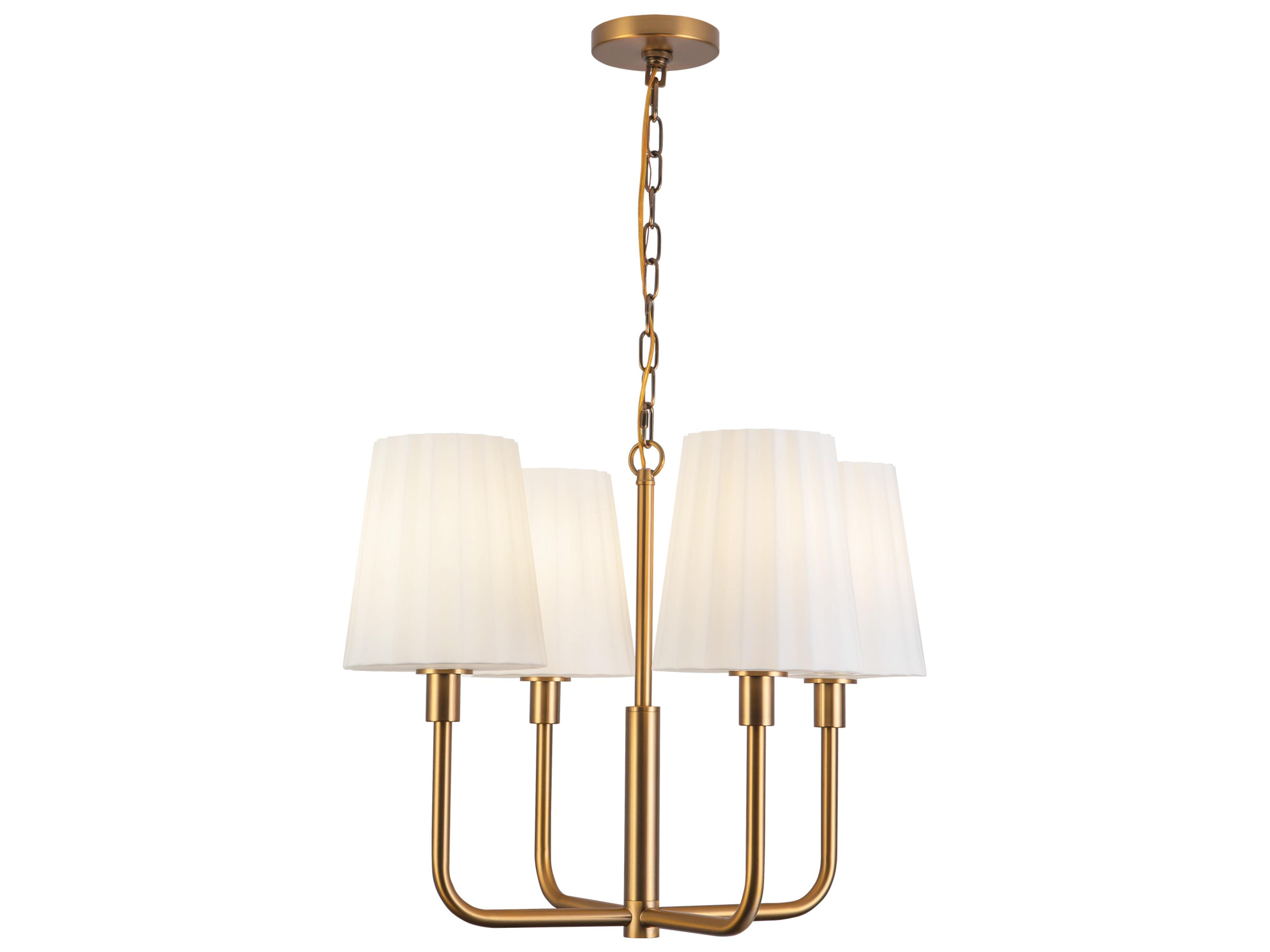 Alora Mood Plisse 4-Light Aged Gold Chandelier