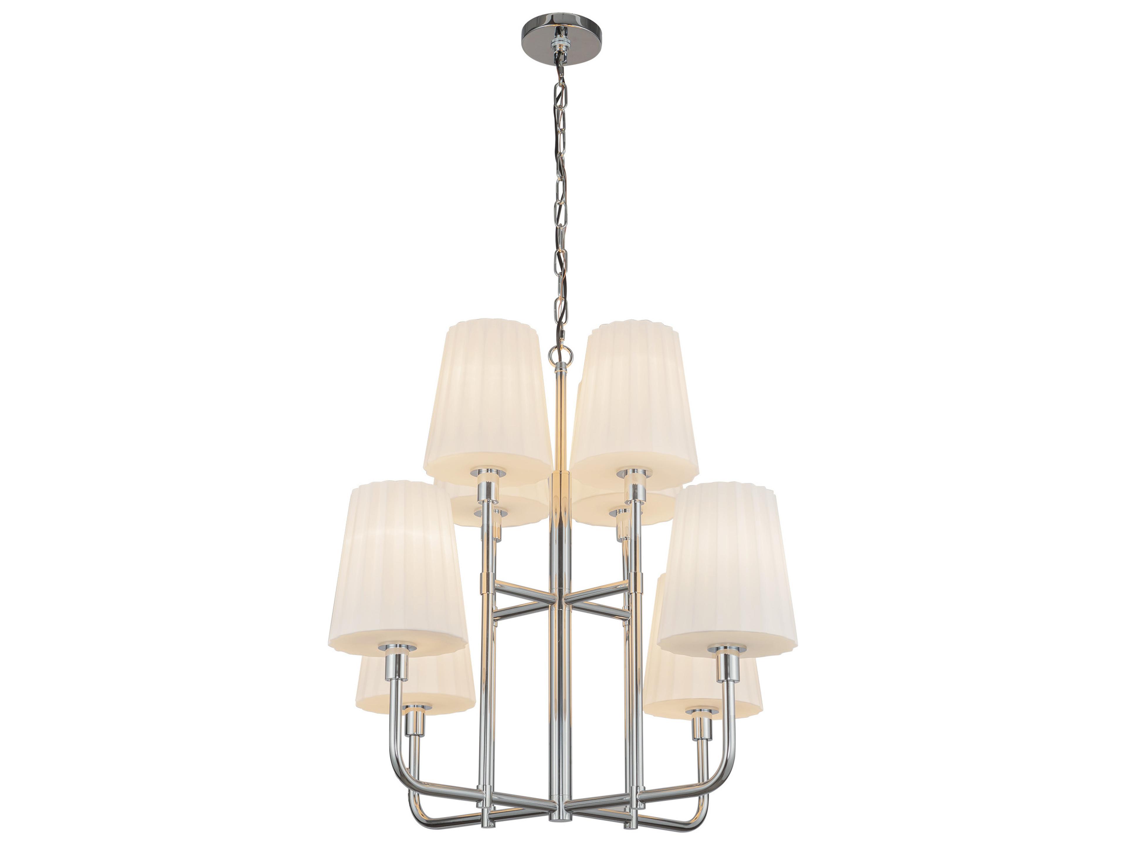 Alora Mood Plisse 8-Light Chrome Tiered Chandelier