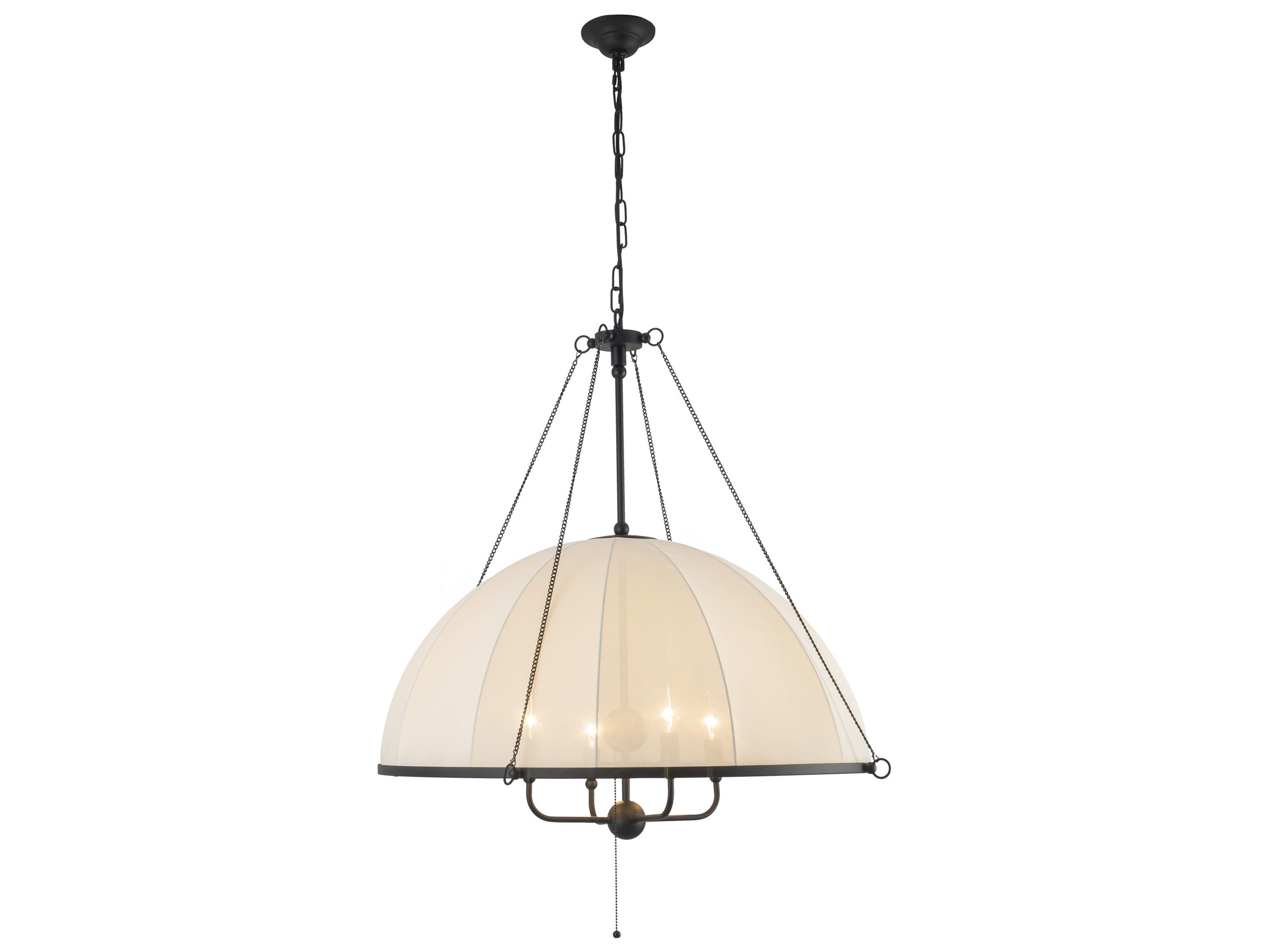 Crosby 4-Light Matte Black Dome Chandelier