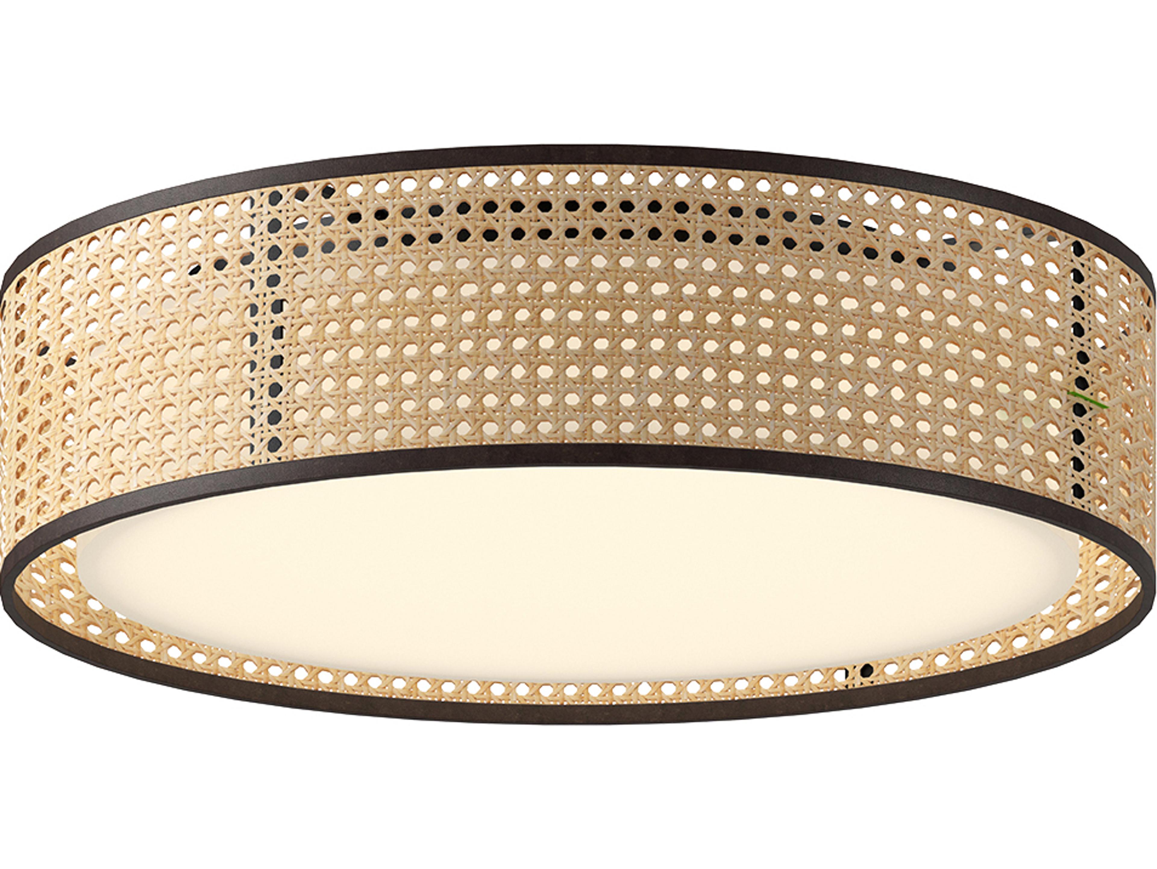 Alora Mood Lyla Rattan Brown Round Flush Mount