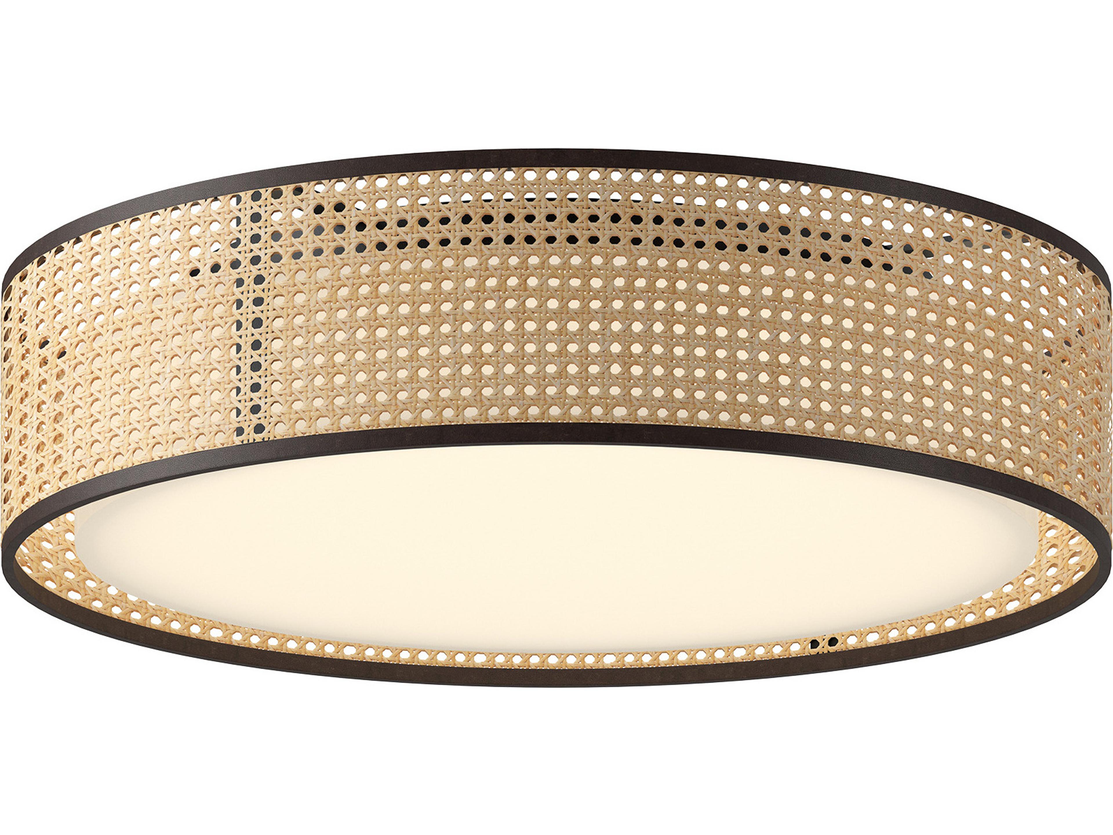 Alora Mood Lyla Rattan Brown Round Flush Mount