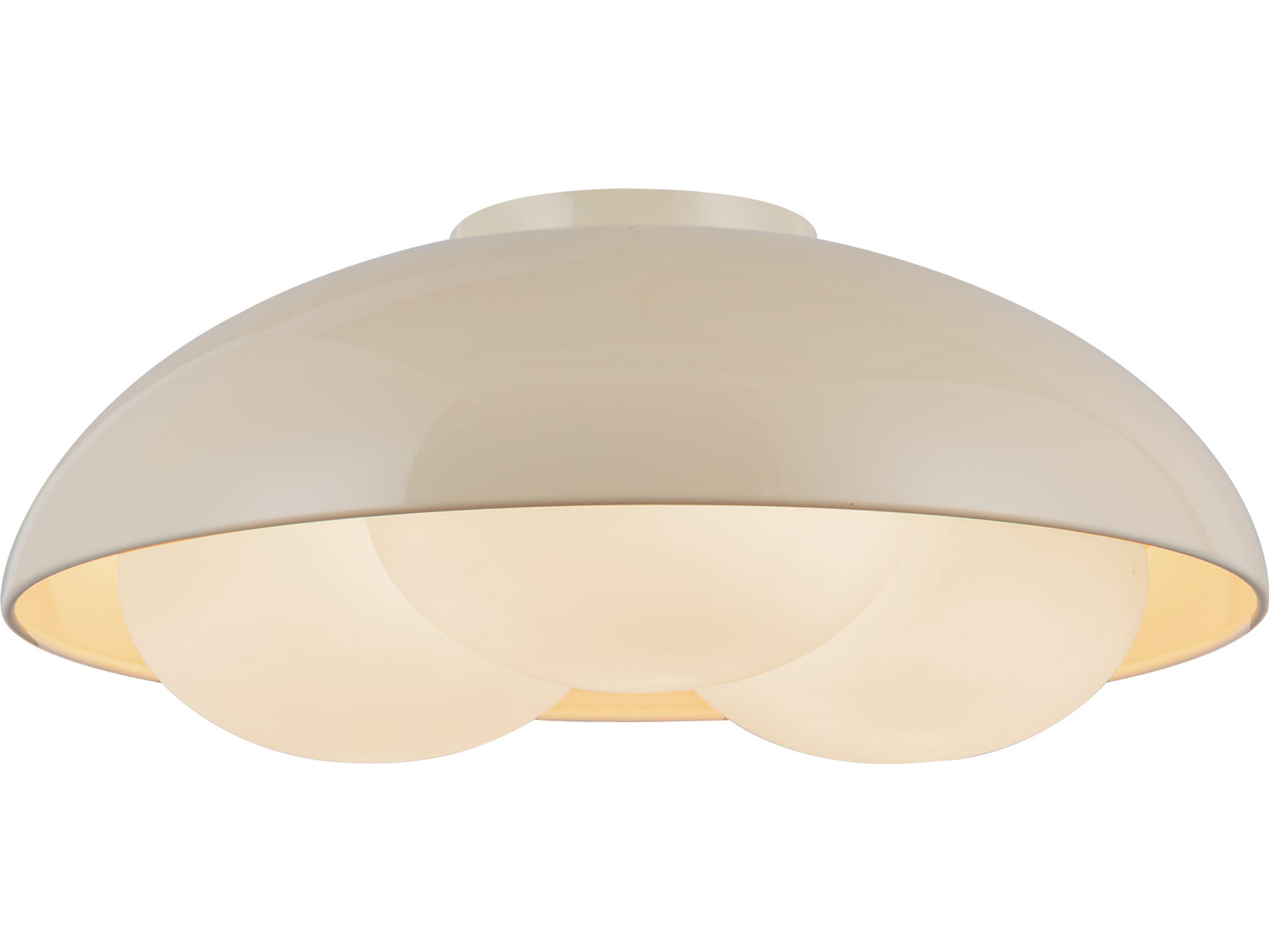 Alora Mood Robyn 3-Light Pearl White Off Dome Flush Mount