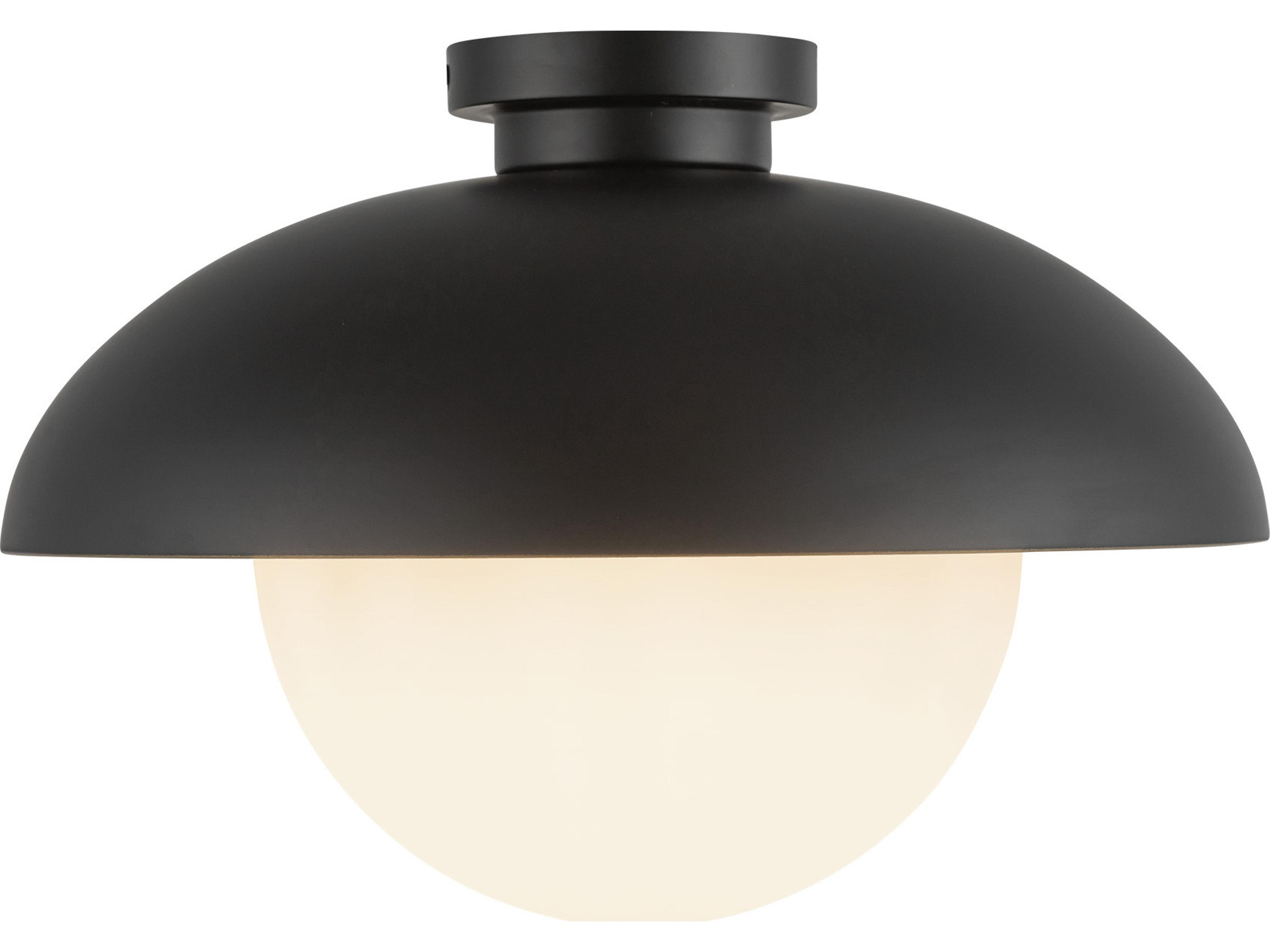 Alora Mood Rubio 1-Light Matte Black Globe Flush Mount