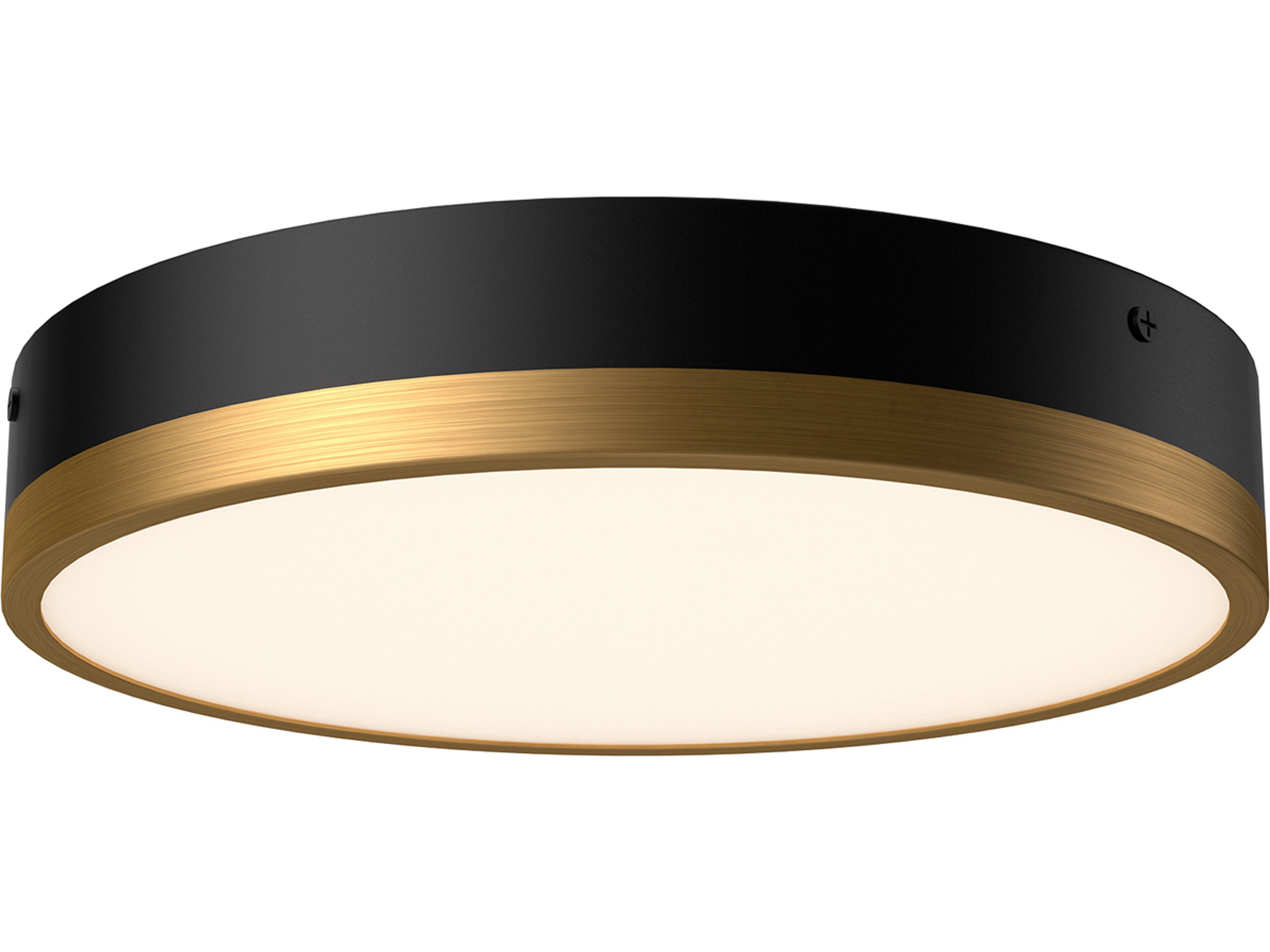 Alora Mood Adelaide Aged Gold Matte Black Round Flush Mount