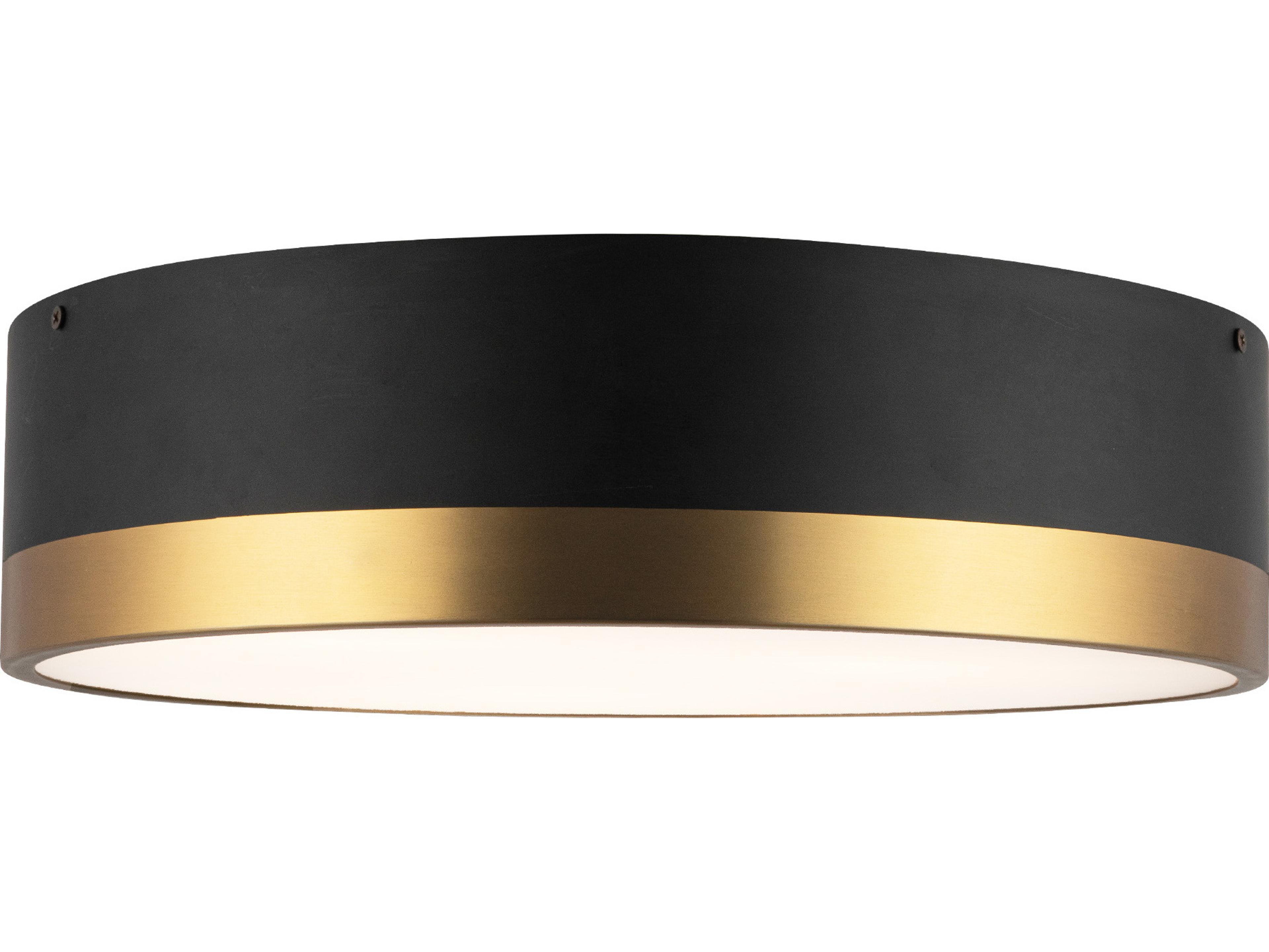 Alora Mood Brisbane 3-Light Aged Gold Matte Black Flush Mount