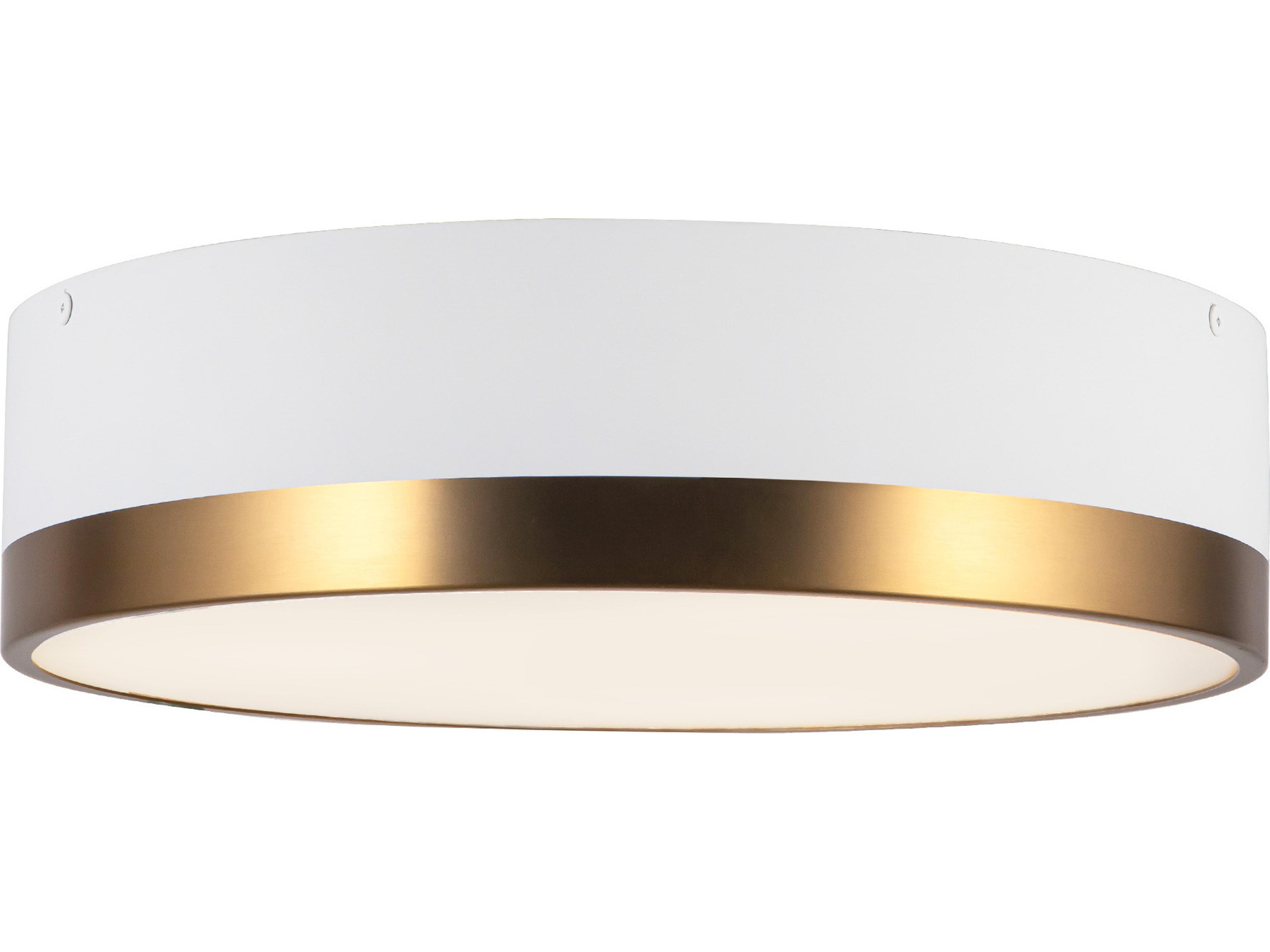 Alora Mood Brisbane 3-Light Aged Gold White Flush Mount