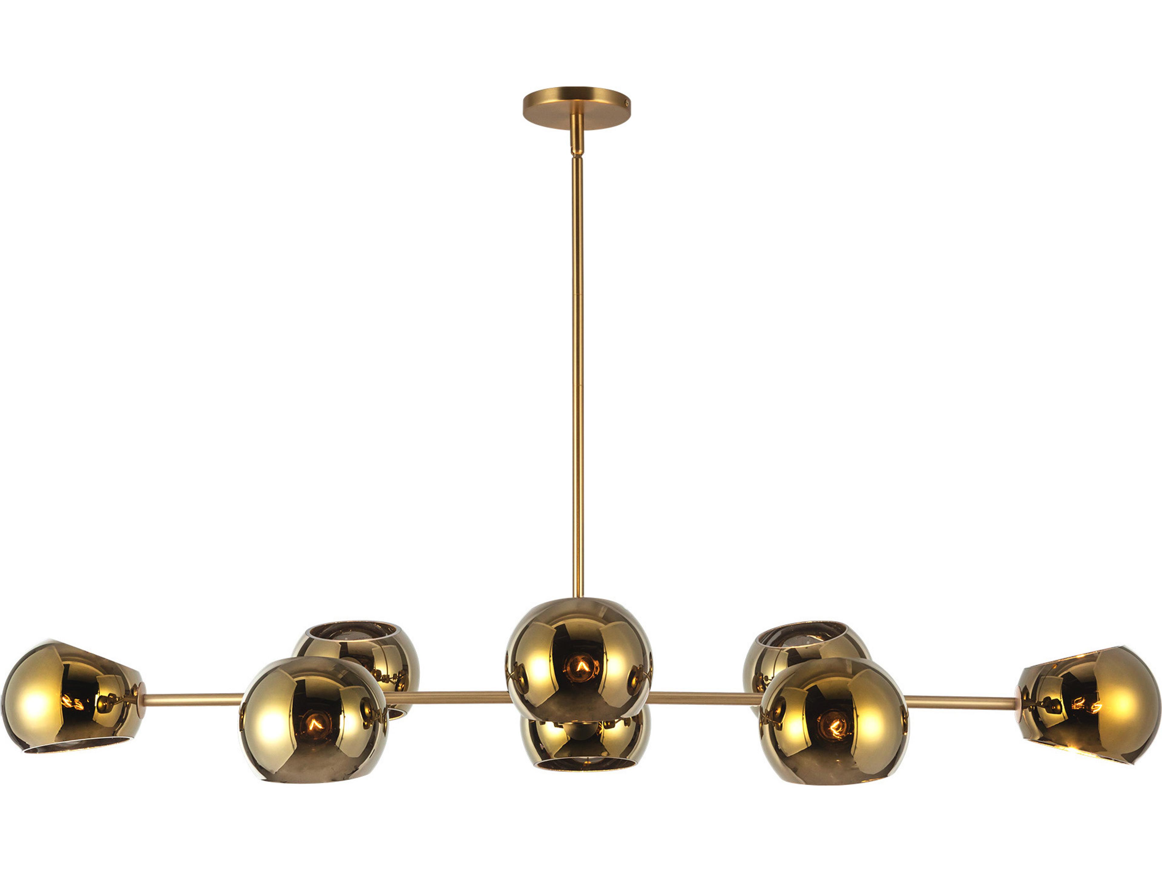 Alora Mood Willow 8-Light Brushed Gold Globe Island Pendant