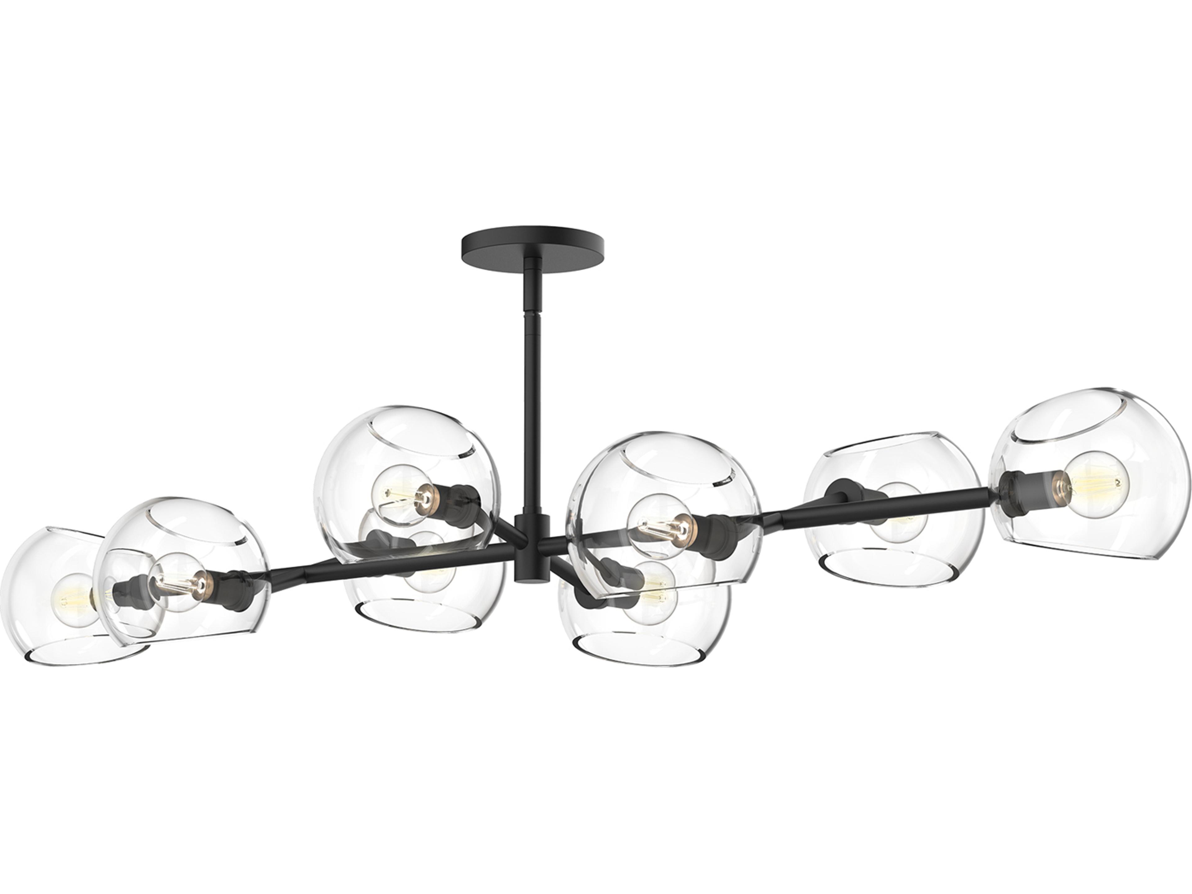 Alora Mood Willow 8-Light Matte Black Globe Island Pendant