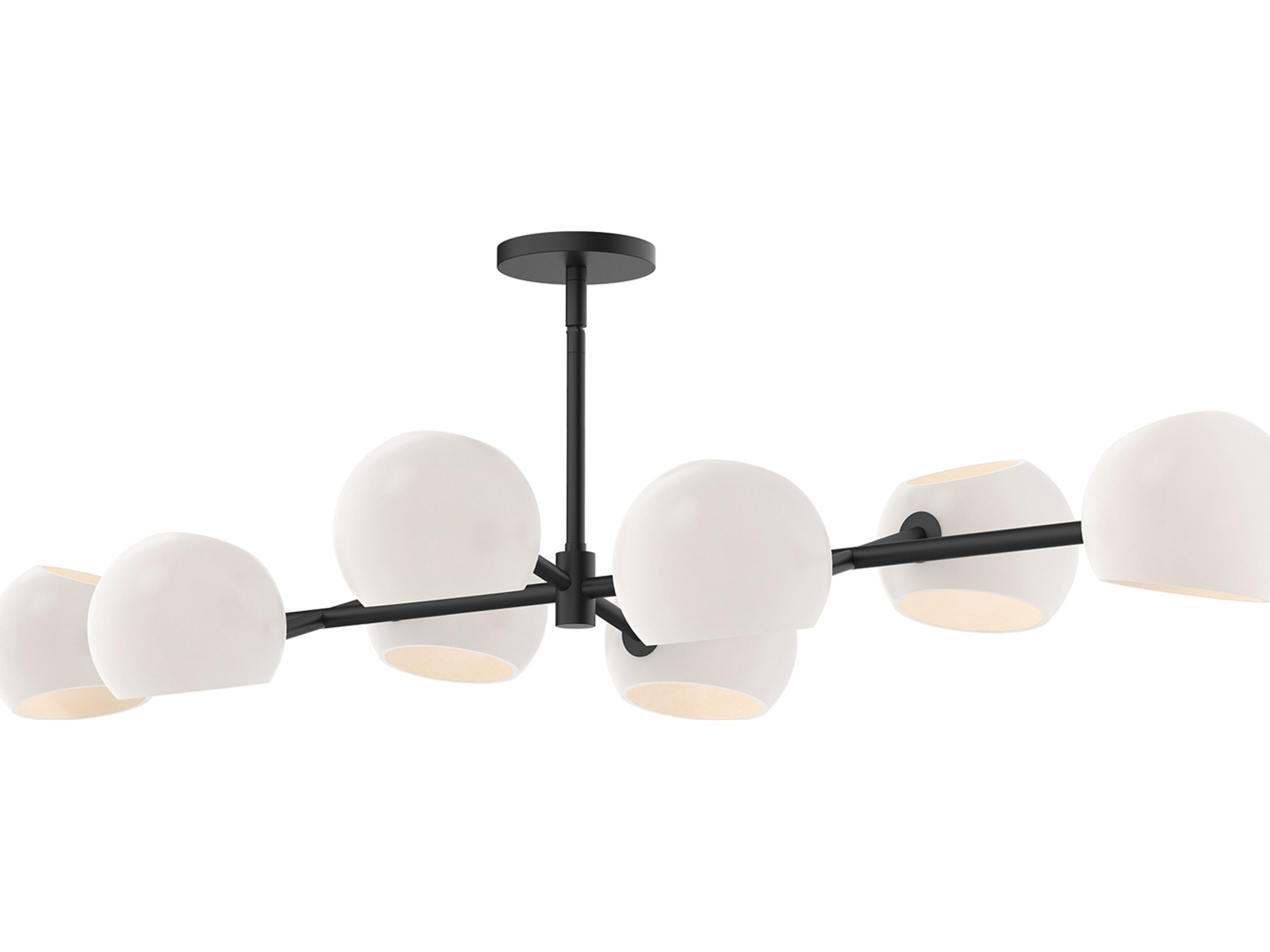 Alora Mood Willow 8-Light Matte Black Globe Island Pendant