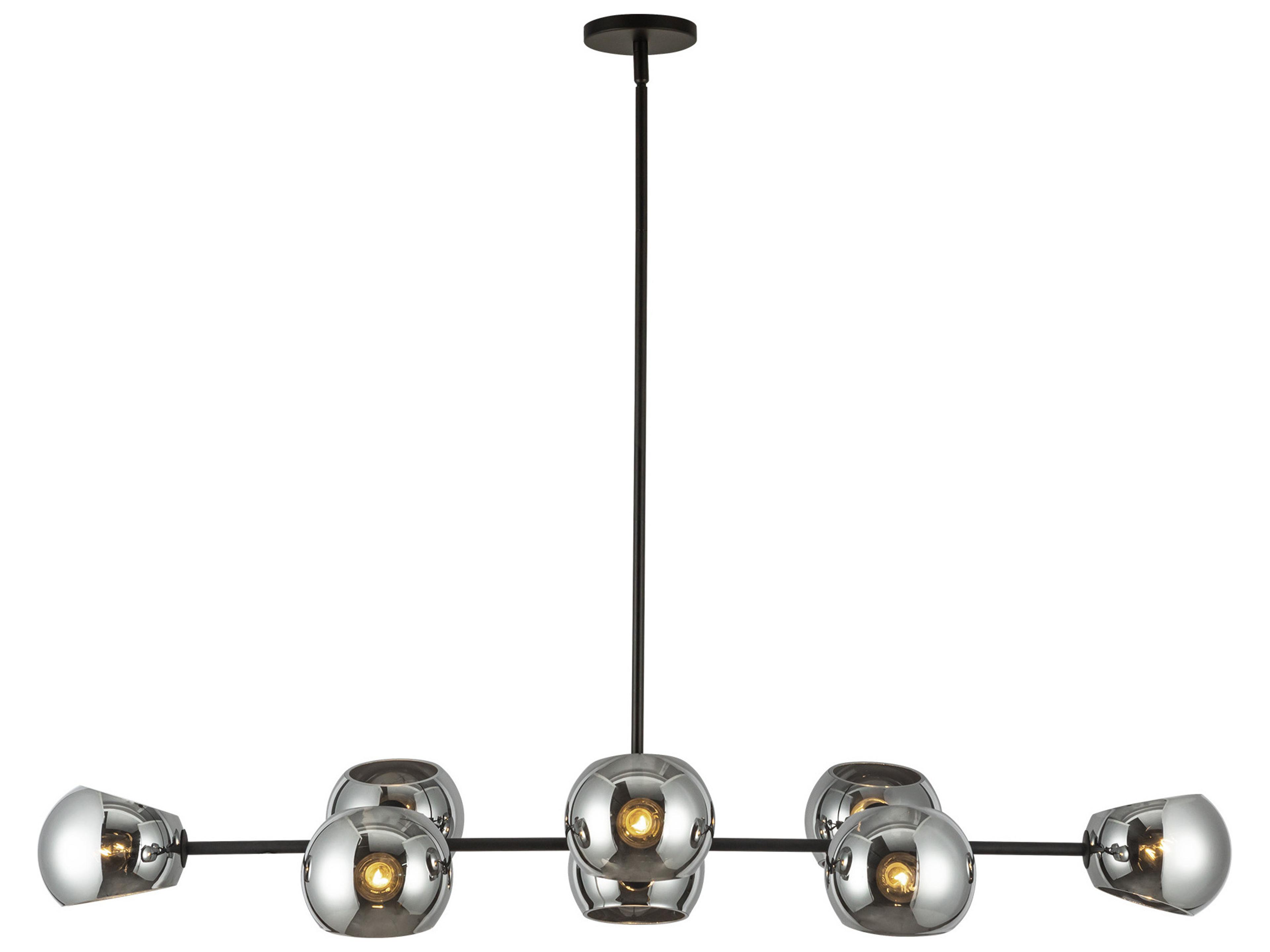 Alora Mood Willow 8-Light Matte Black Globe Island Pendant