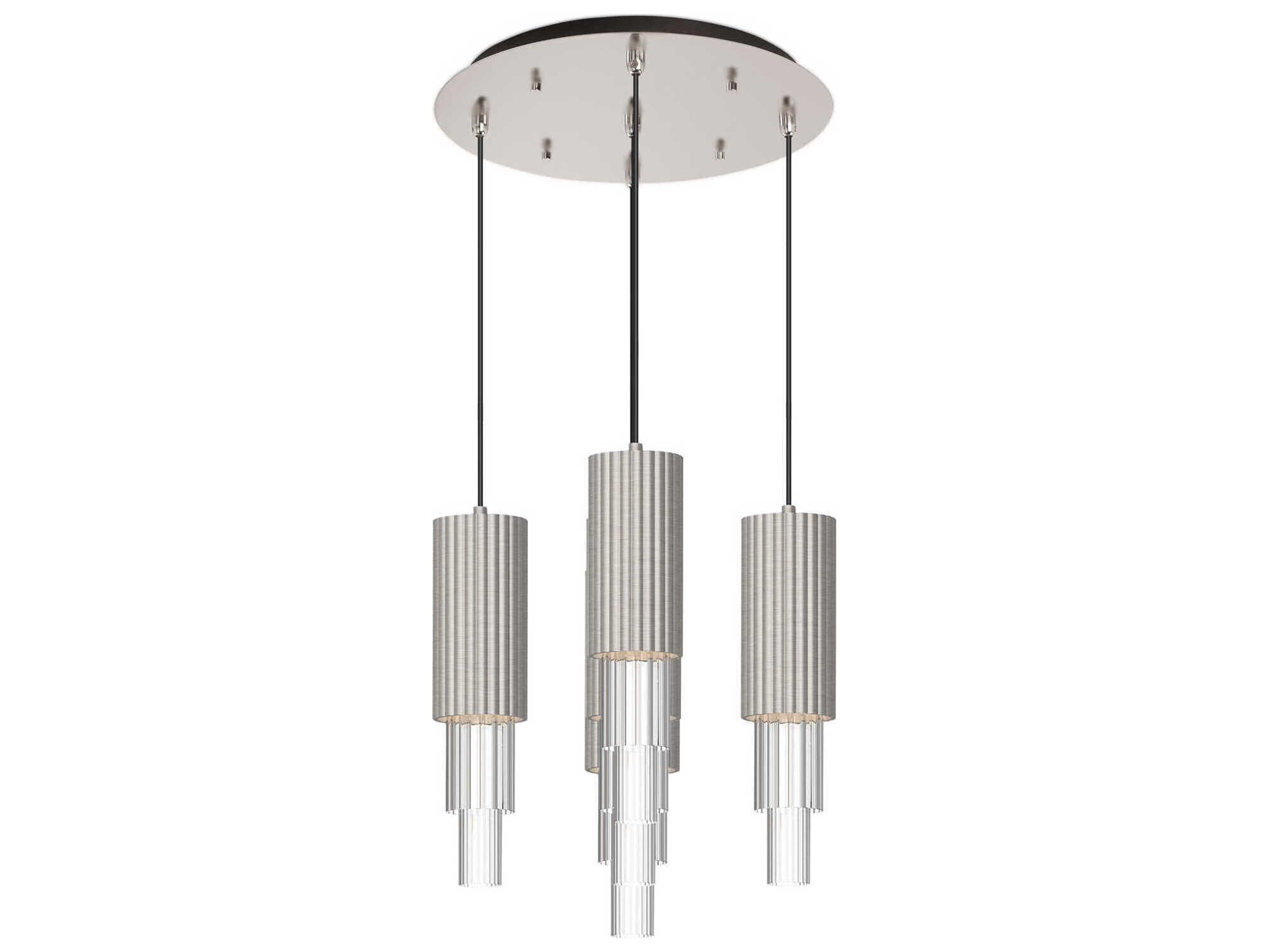 Alora Mood Bordeaux Brushed Nickel Cylinder Pendant
