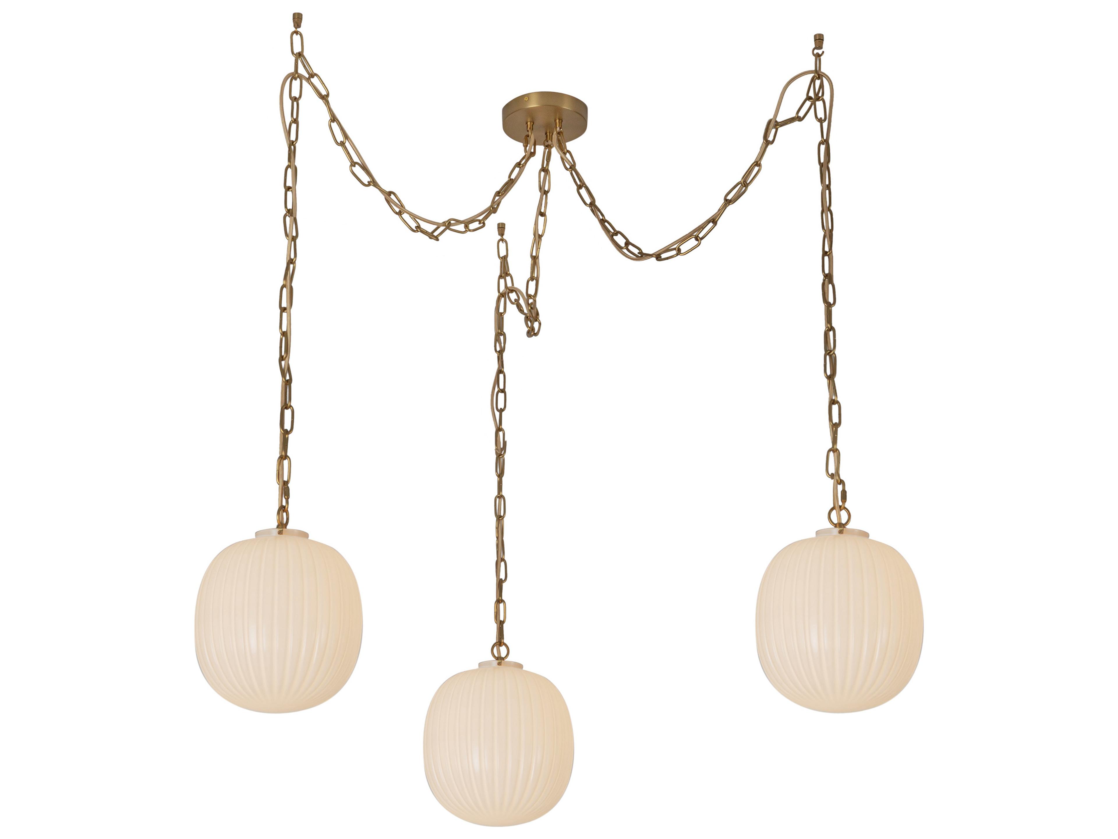 Alora Mood Cherise 3-Light Brushed Gold Mini Pendant