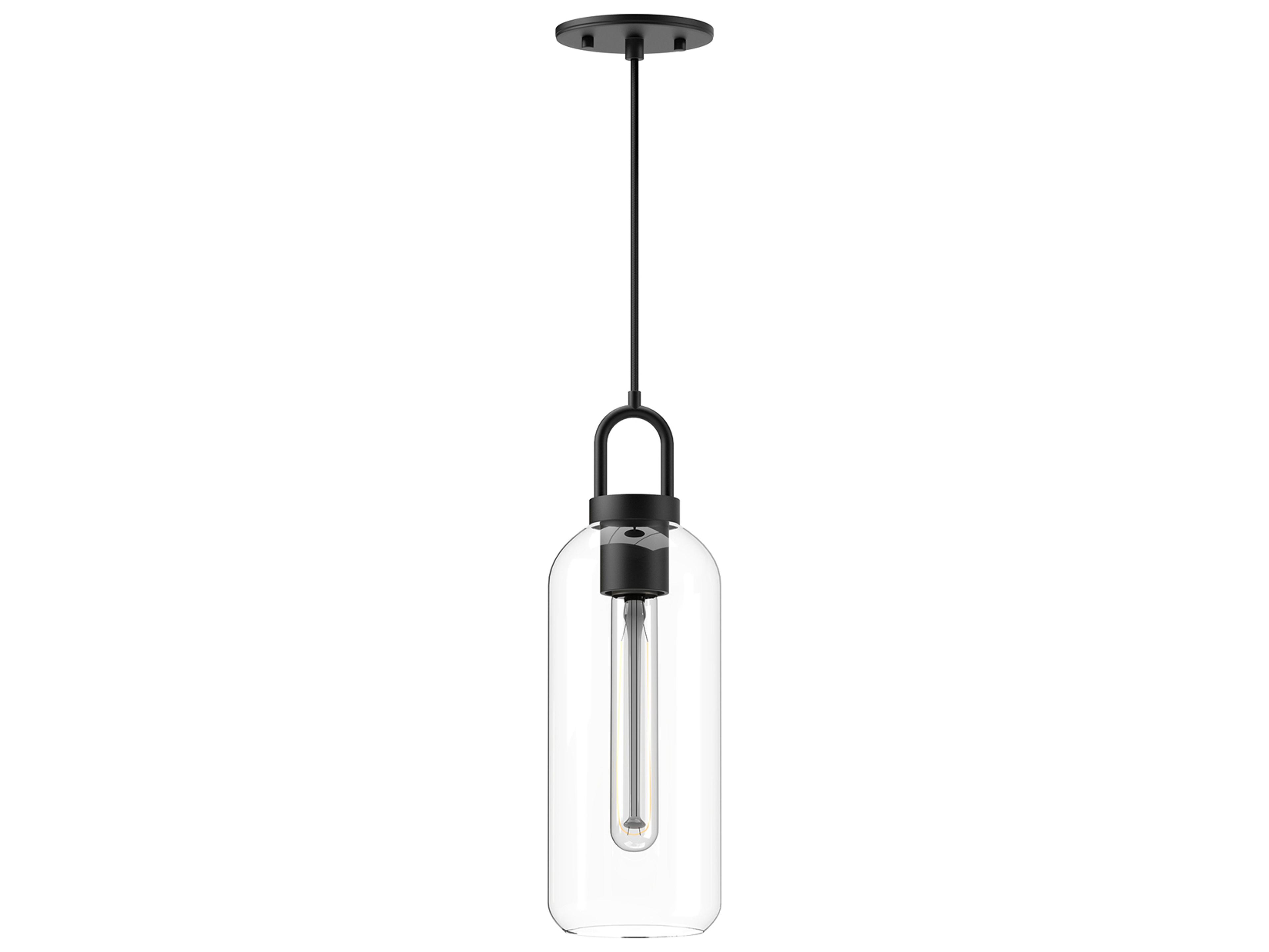 Soji 1-Light Matte Black Cylinder Mini Pendant