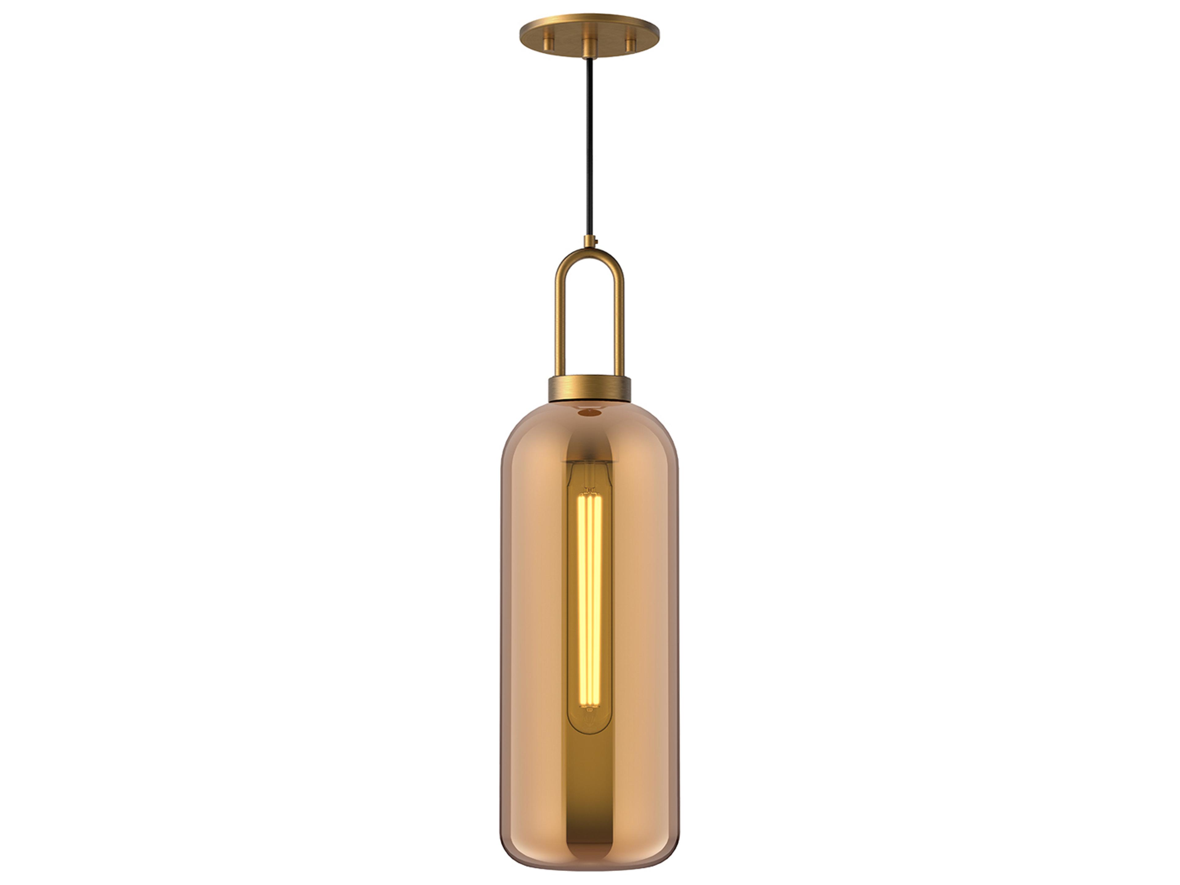 Alora Mood Soji 1-Light Aged Gold Cylinder Mini Pendant