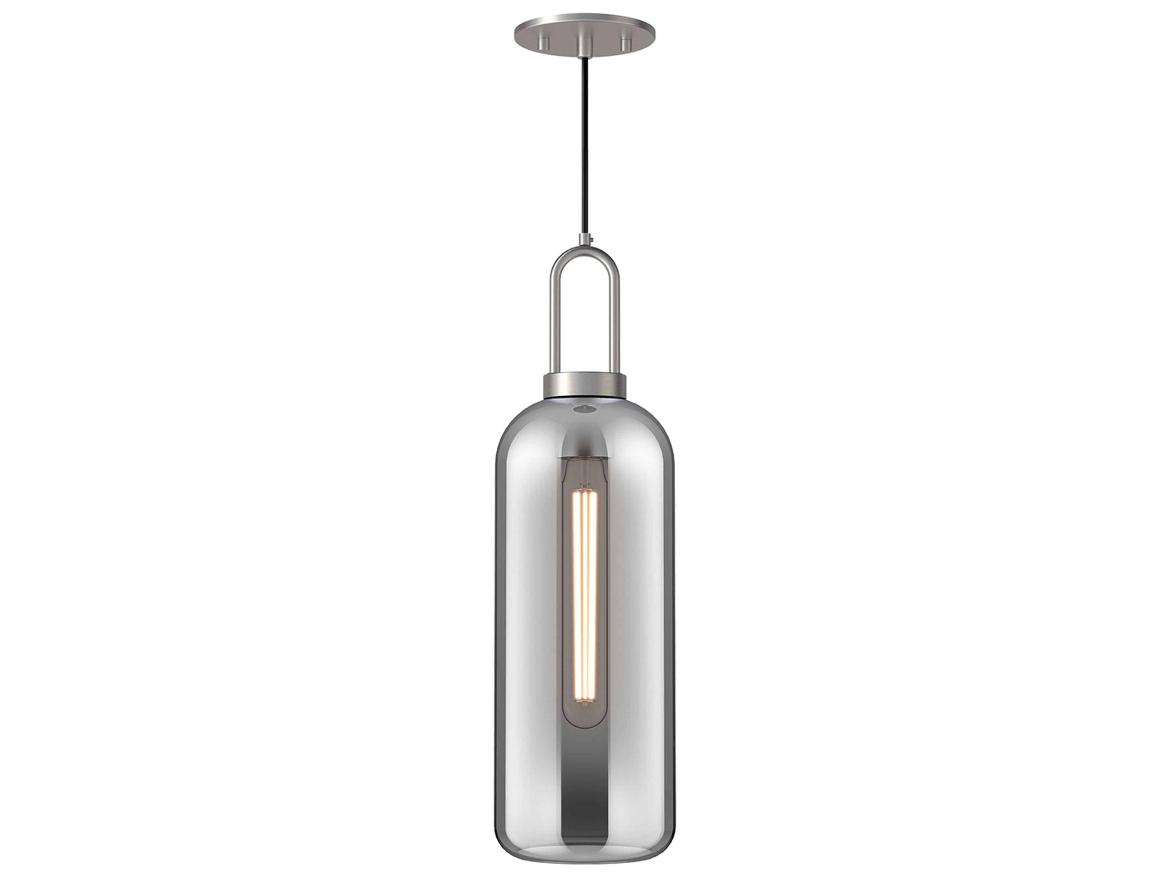 Alora Mood Soji 1-Light Brushed Nickel Cylinder Mini Pendant