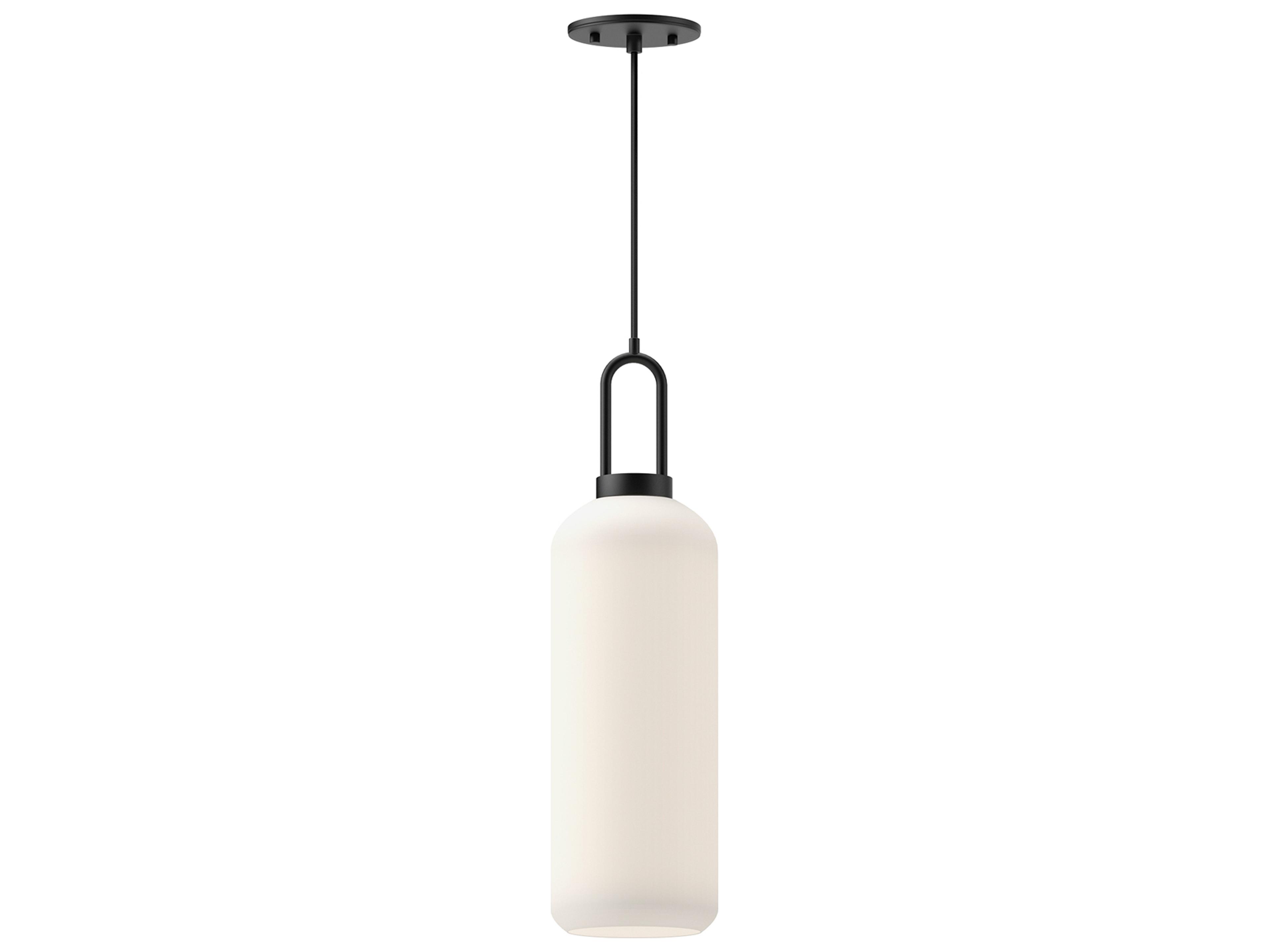 Alora Mood Soji 1-Light Matte Black Cylinder Mini Pendant