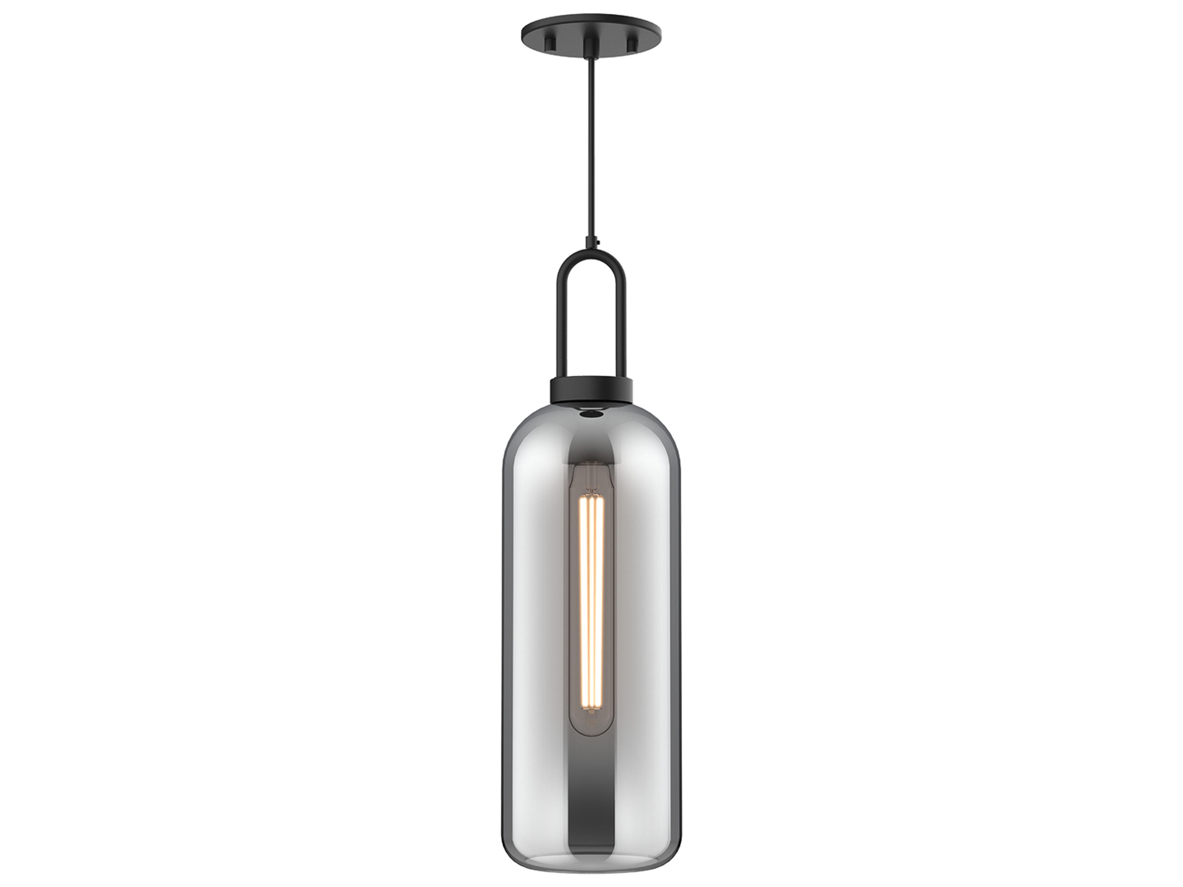 Alora Mood Soji 1-Light Matte Black Cylinder Mini Pendant