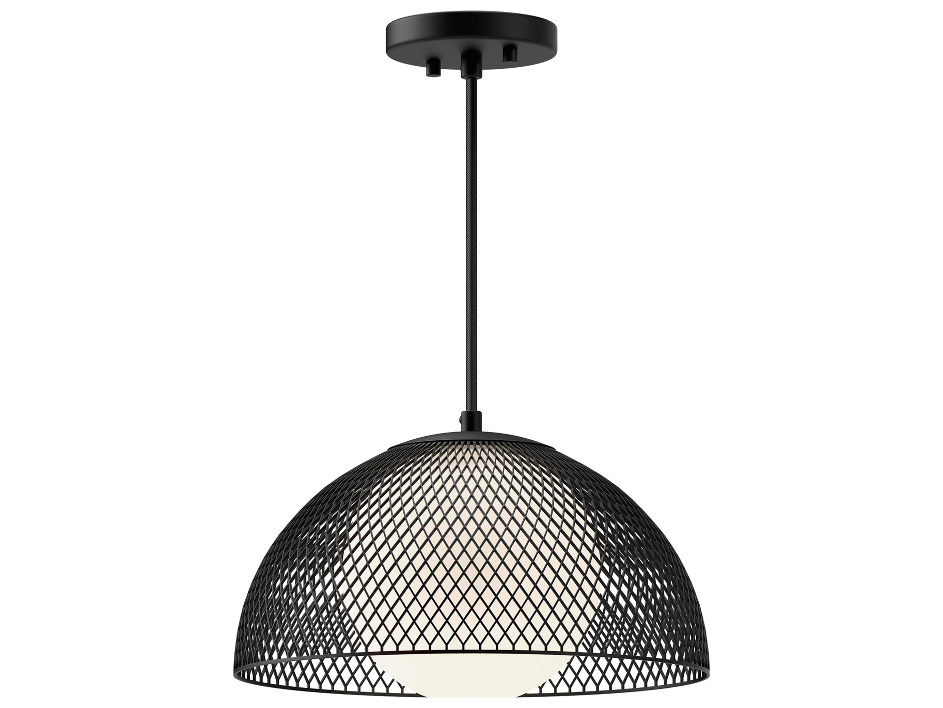 Alora Mood Haven 1-Light Matte Black Dome Pendant