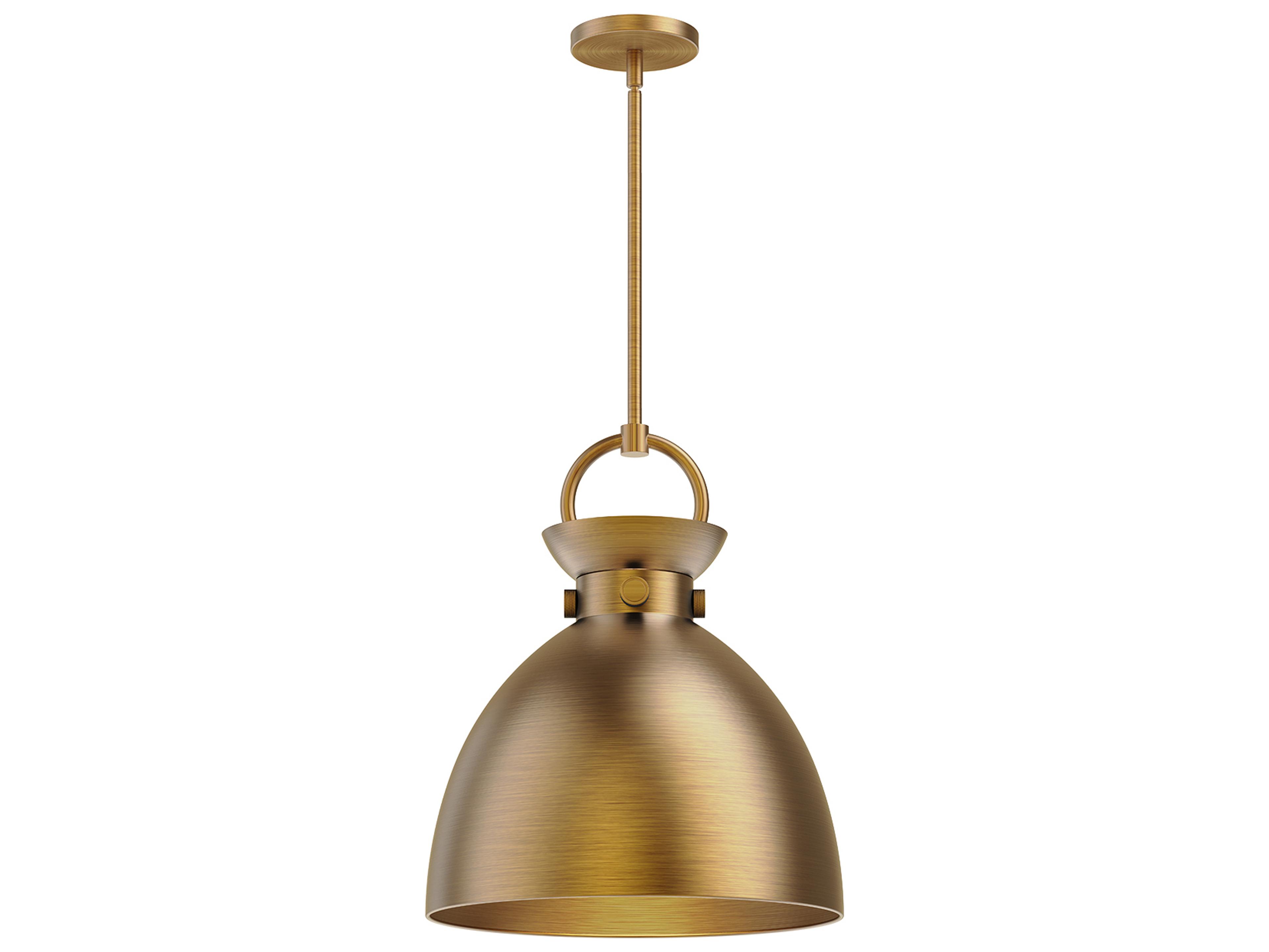 Waldo 1-Light Aged Gold Dome Pendant
