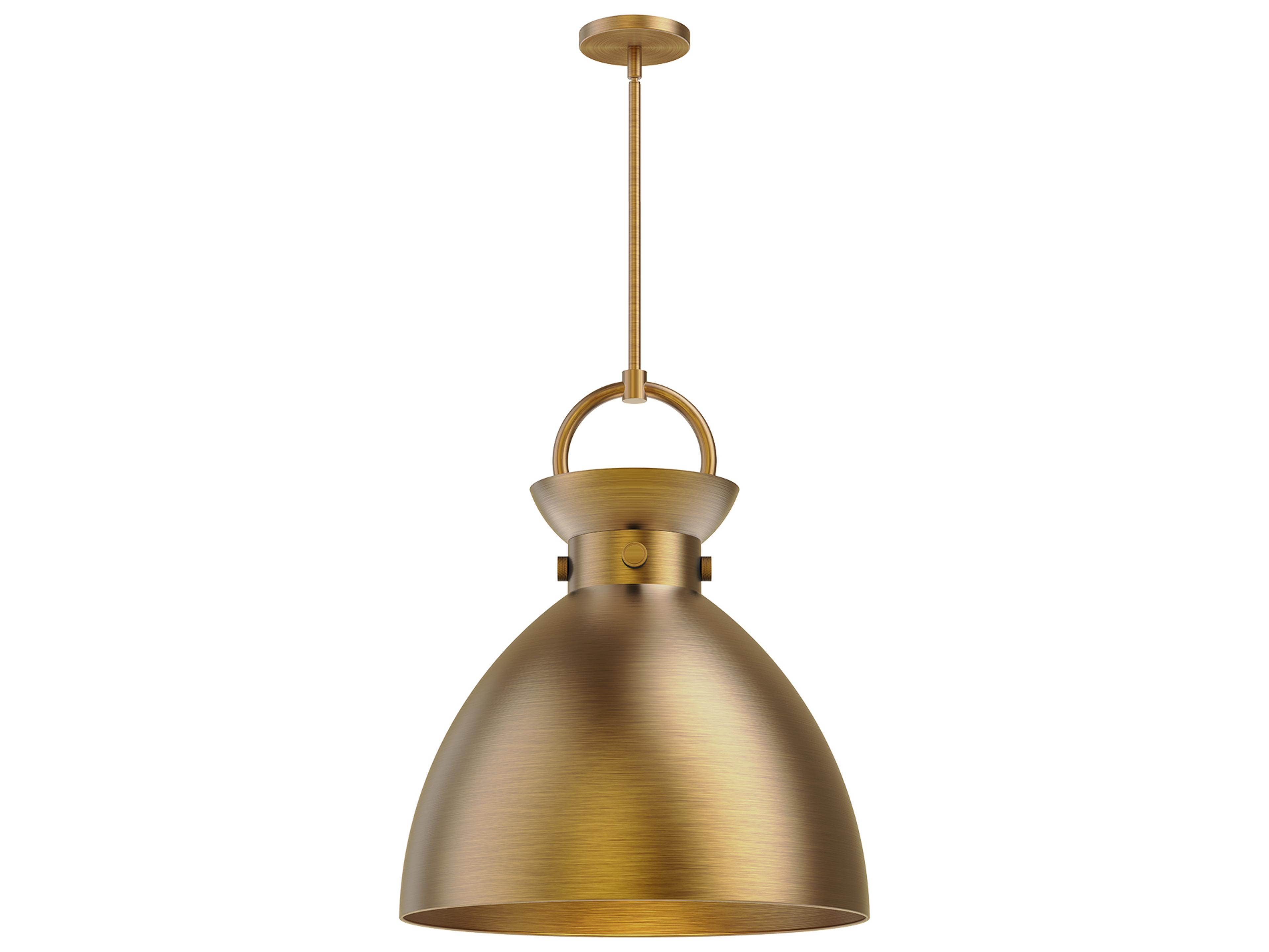 Waldo 1-Light Aged Gold Dome Pendant