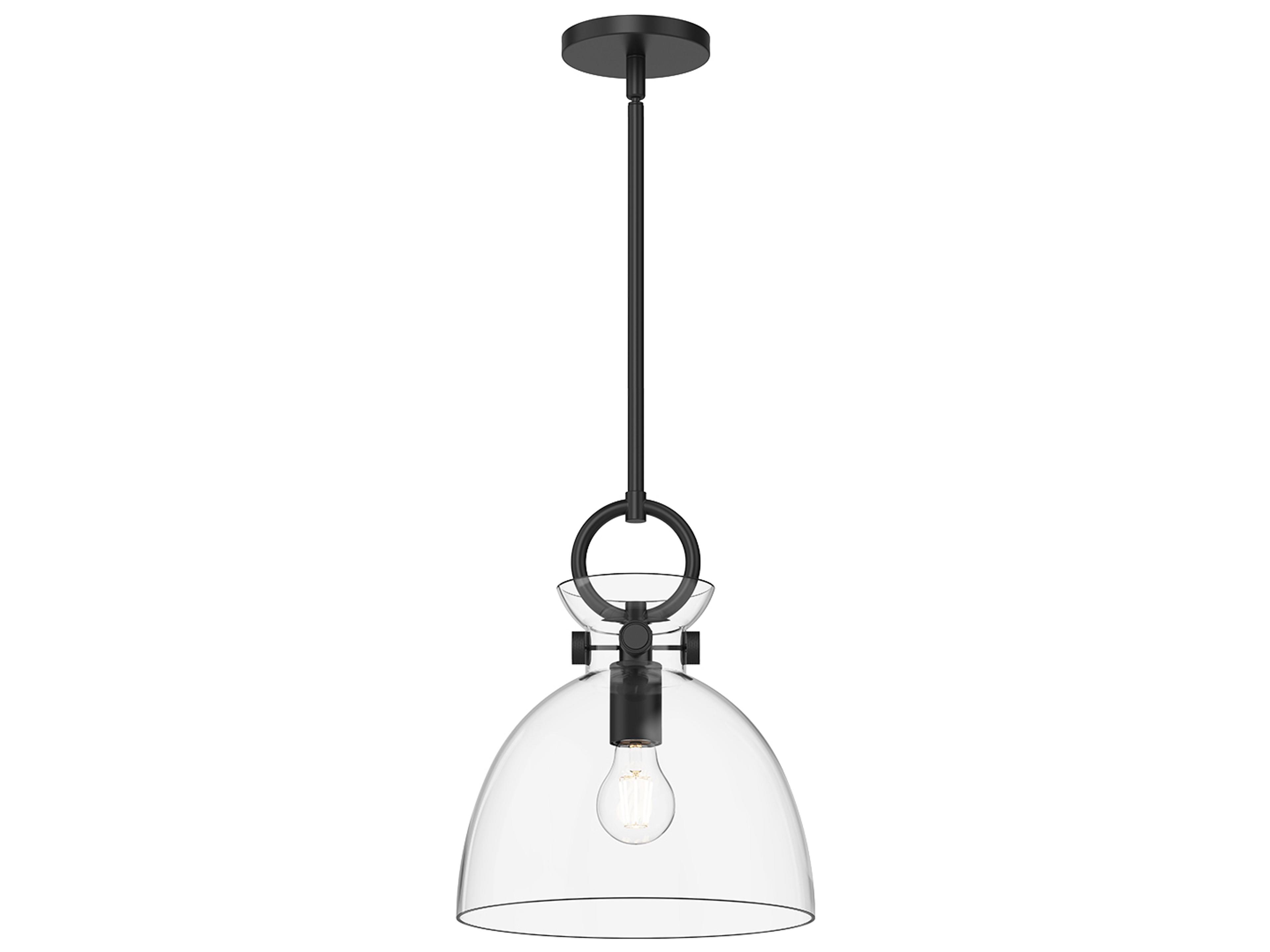 Alora Mood Waldo 1-Light Matte Black Dome Mini Pendant