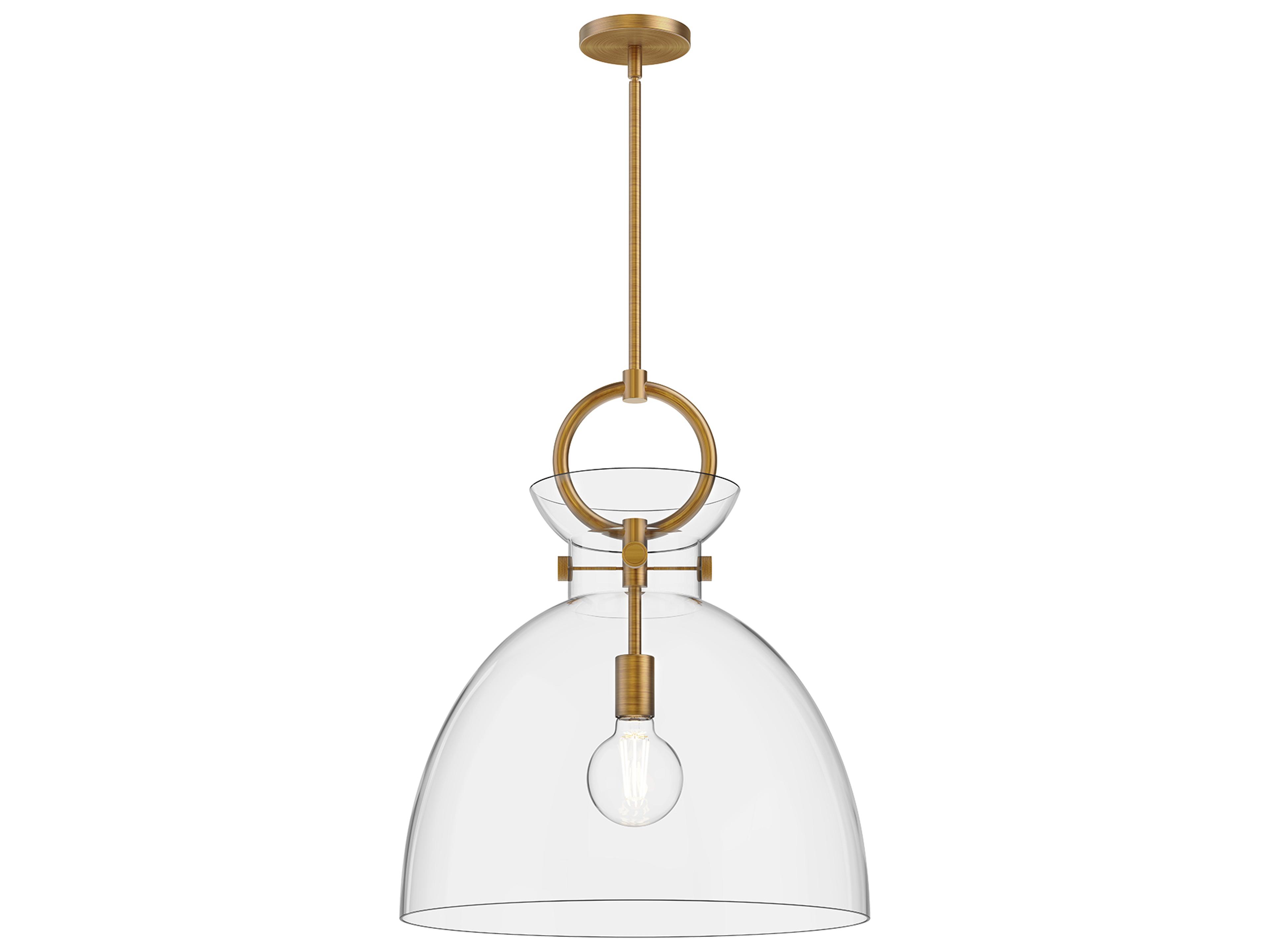 Alora Mood Waldo 1-Light Aged Gold Dome Pendant