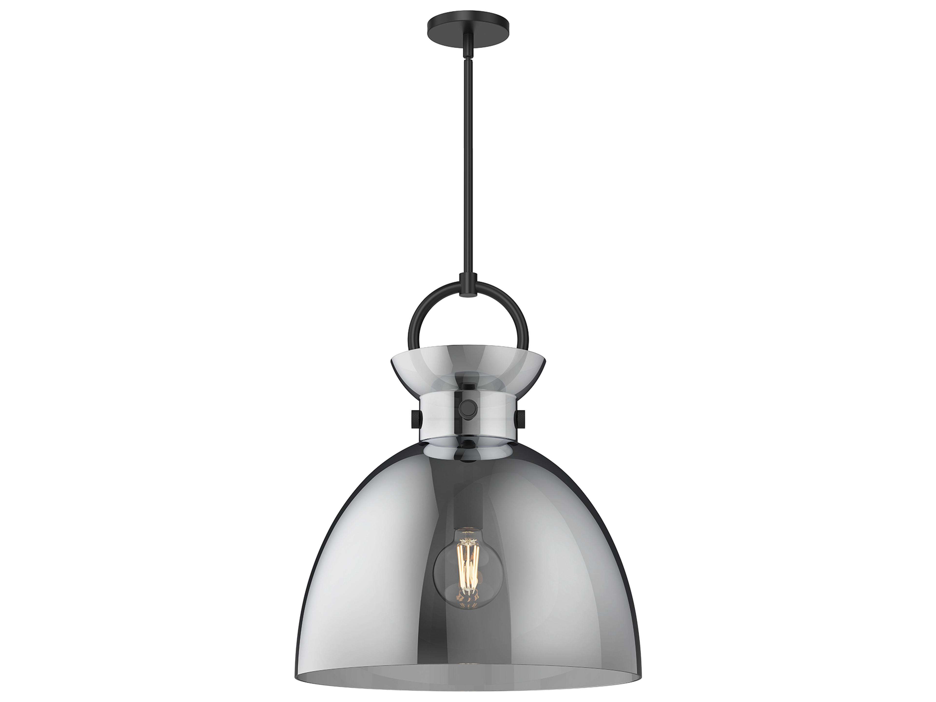 Alora Mood Waldo 1-Light Matte Black Dome Pendant