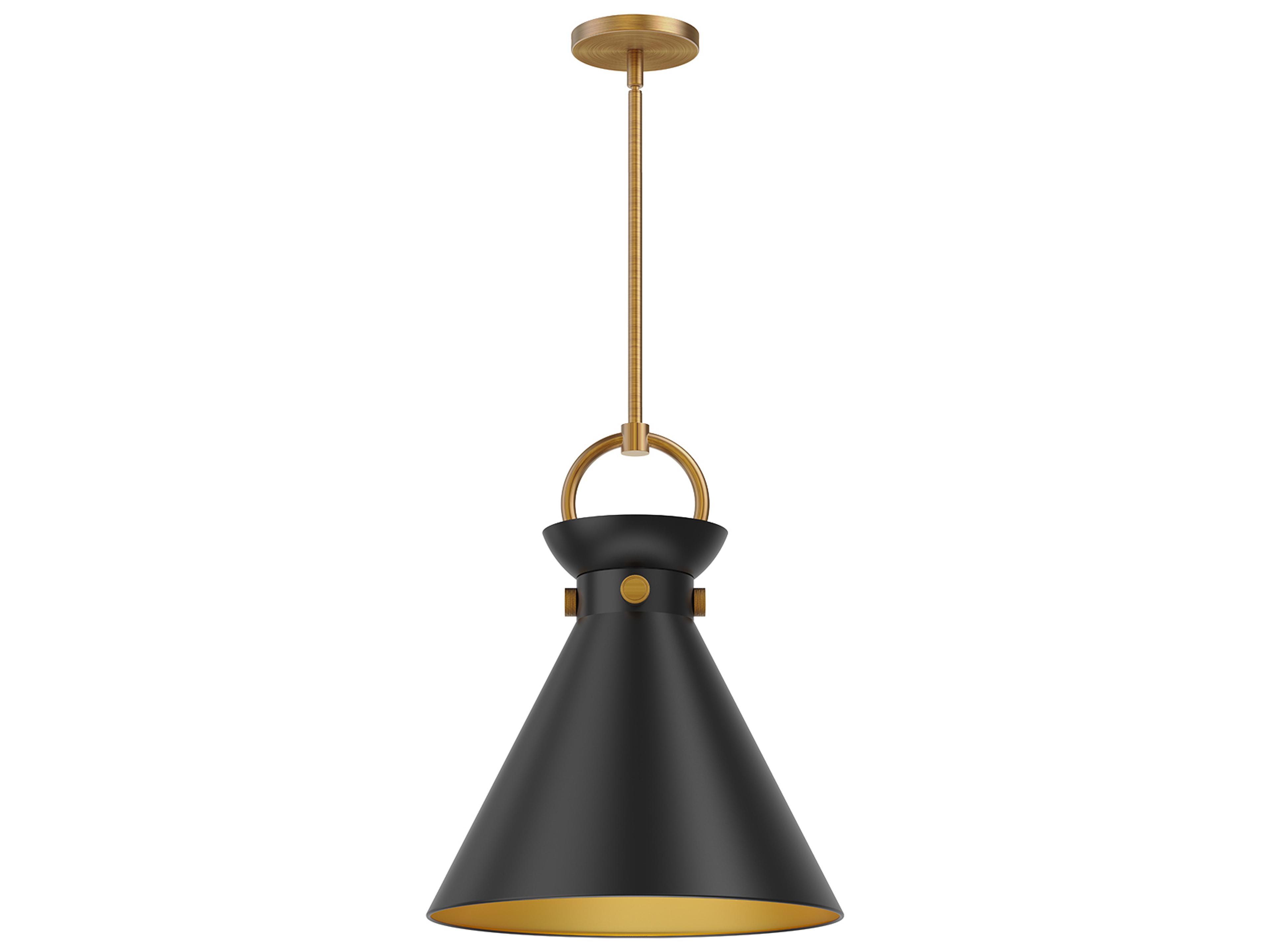 Emerson 1-Light Aged Gold Matte Black Pendant