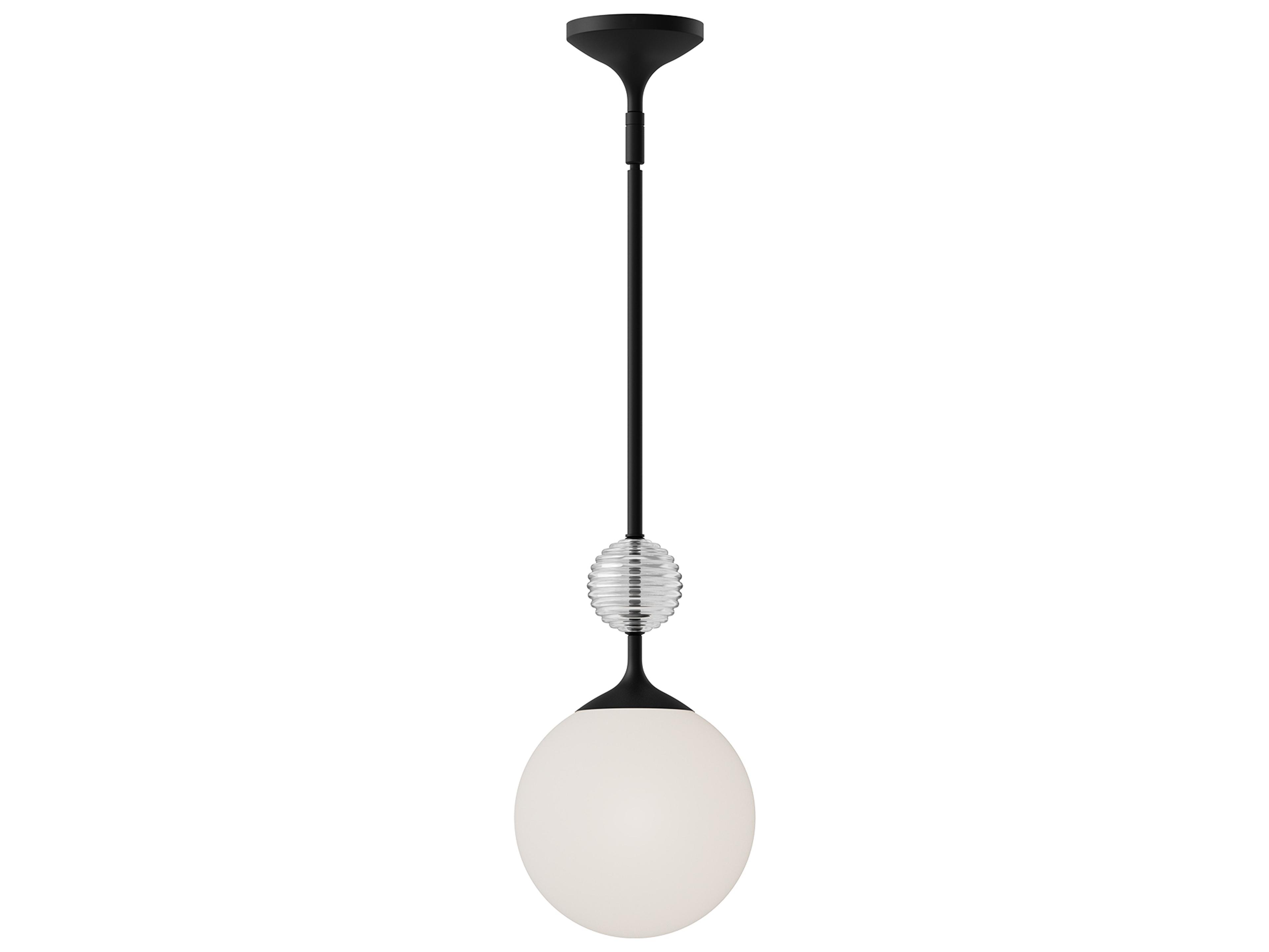 Alora Mood Celia 1-Light Matte Black Globe Mini Pendant
