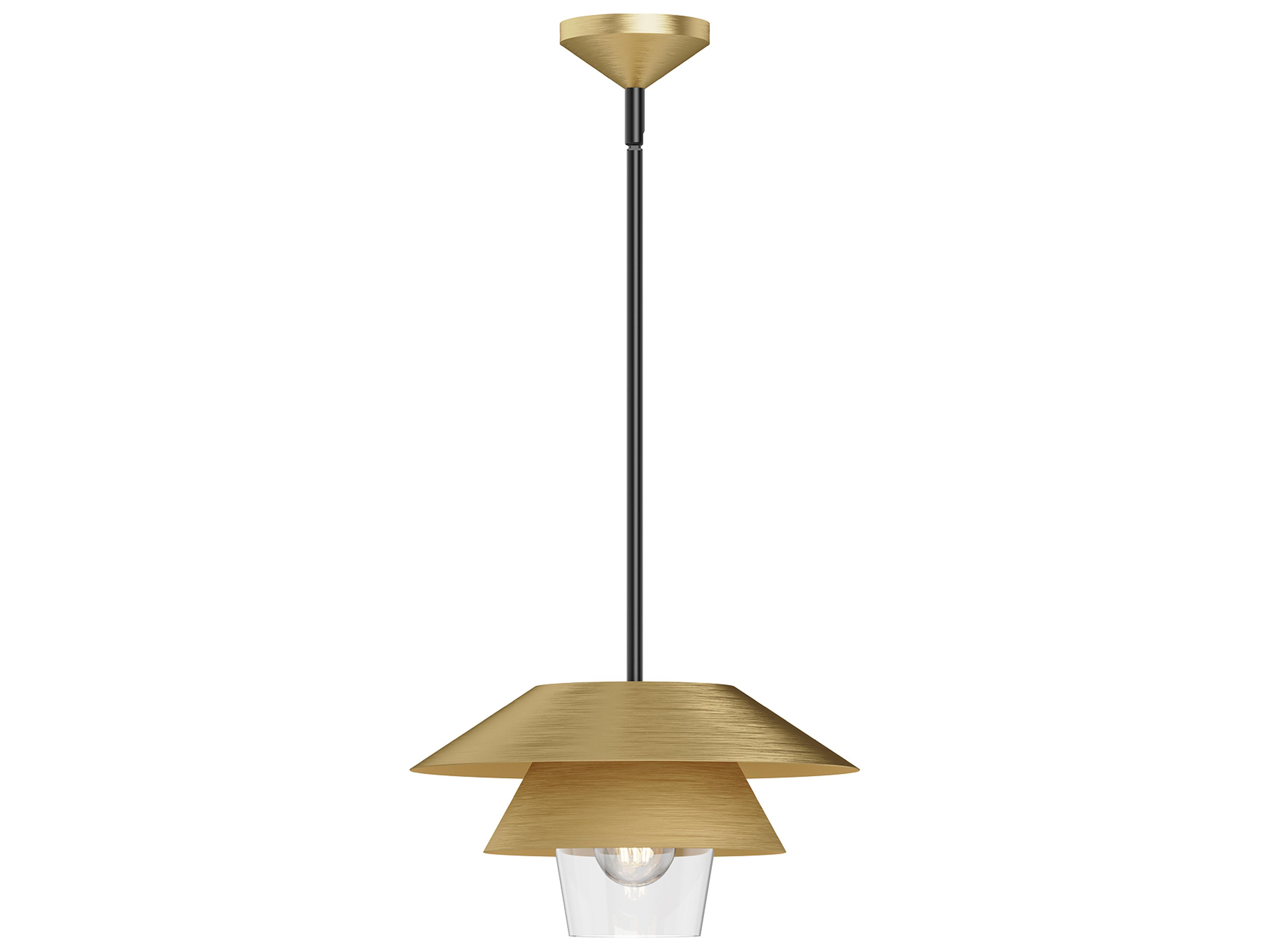Alora Mood Tetsu 1-Light Brushed Gold Geometric Pendant