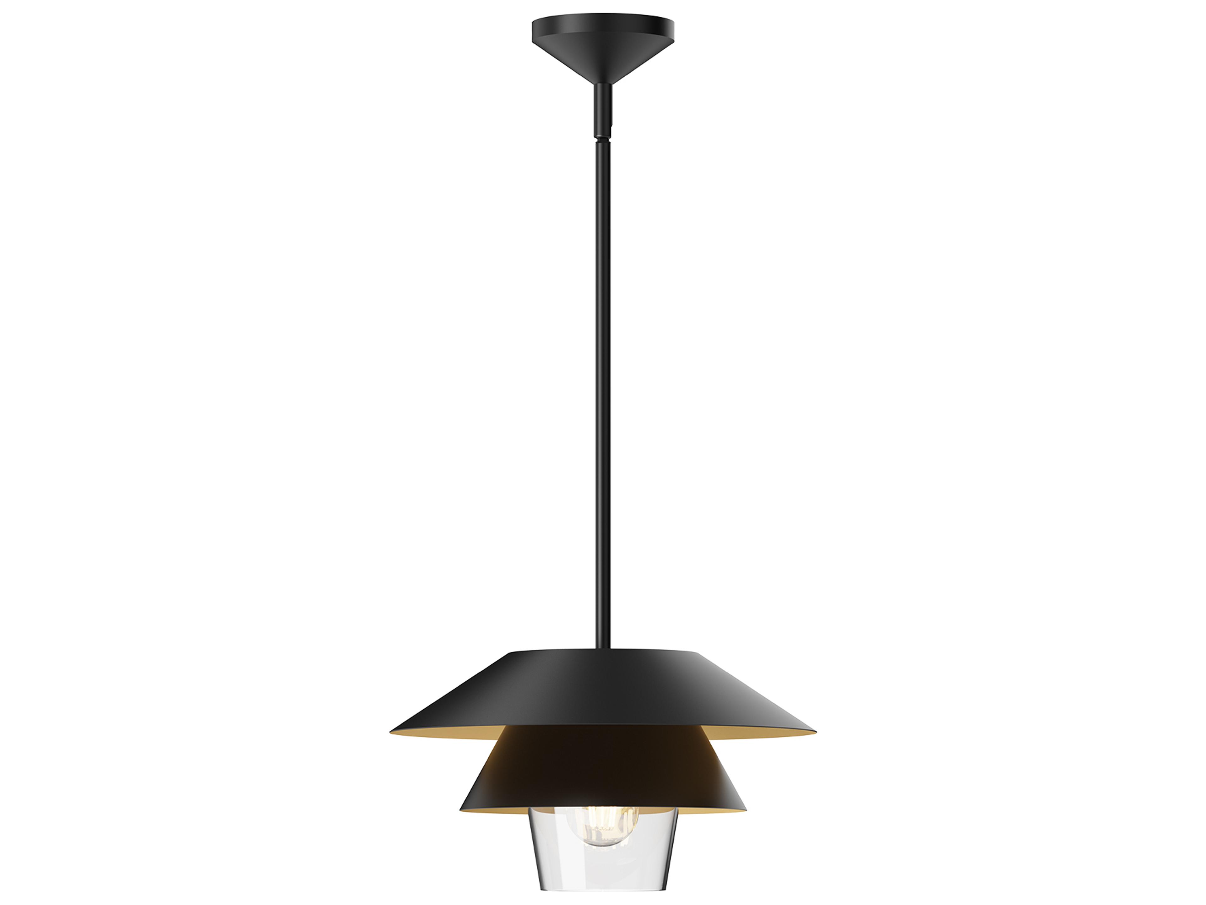 Alora Mood Tetsu 1-Light Matte Black Geometric Pendant