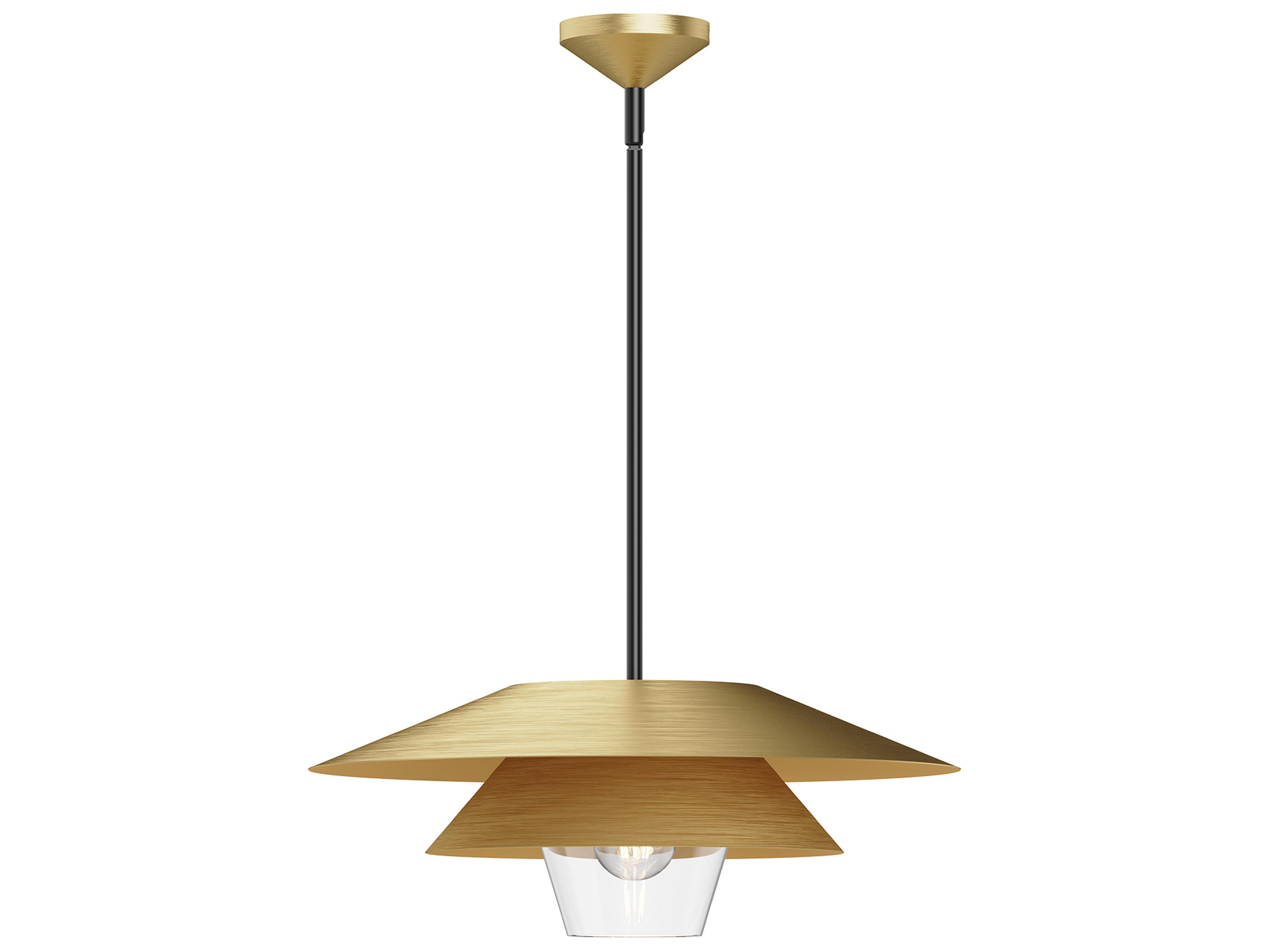 Alora Mood Tetsu 1-Light Brushed Gold Geometric Pendant