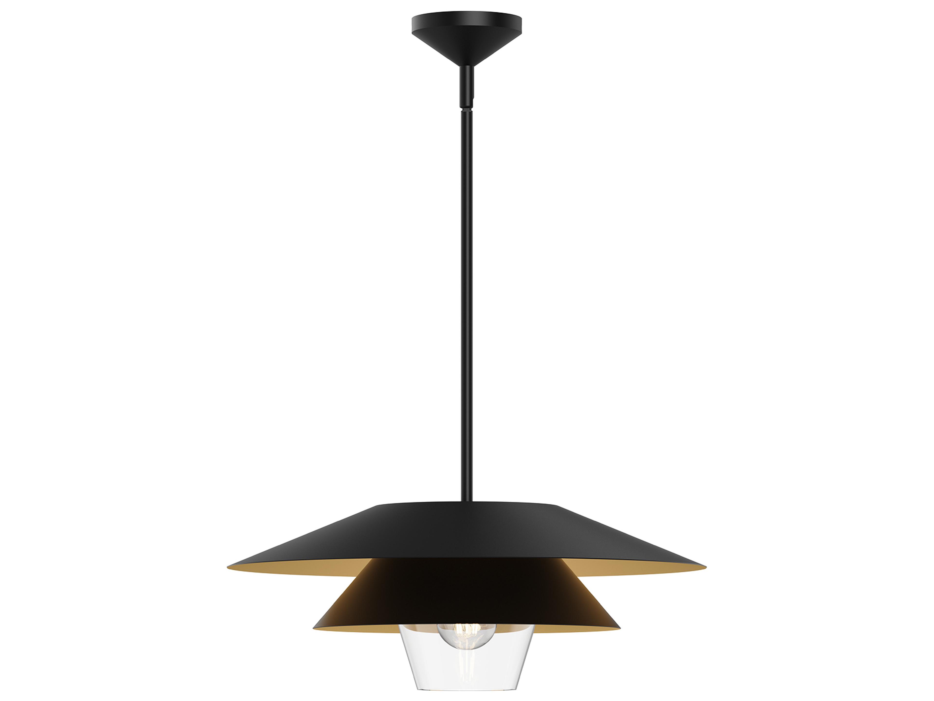 Alora Mood Tetsu 1-Light Matte Black Geometric Pendant