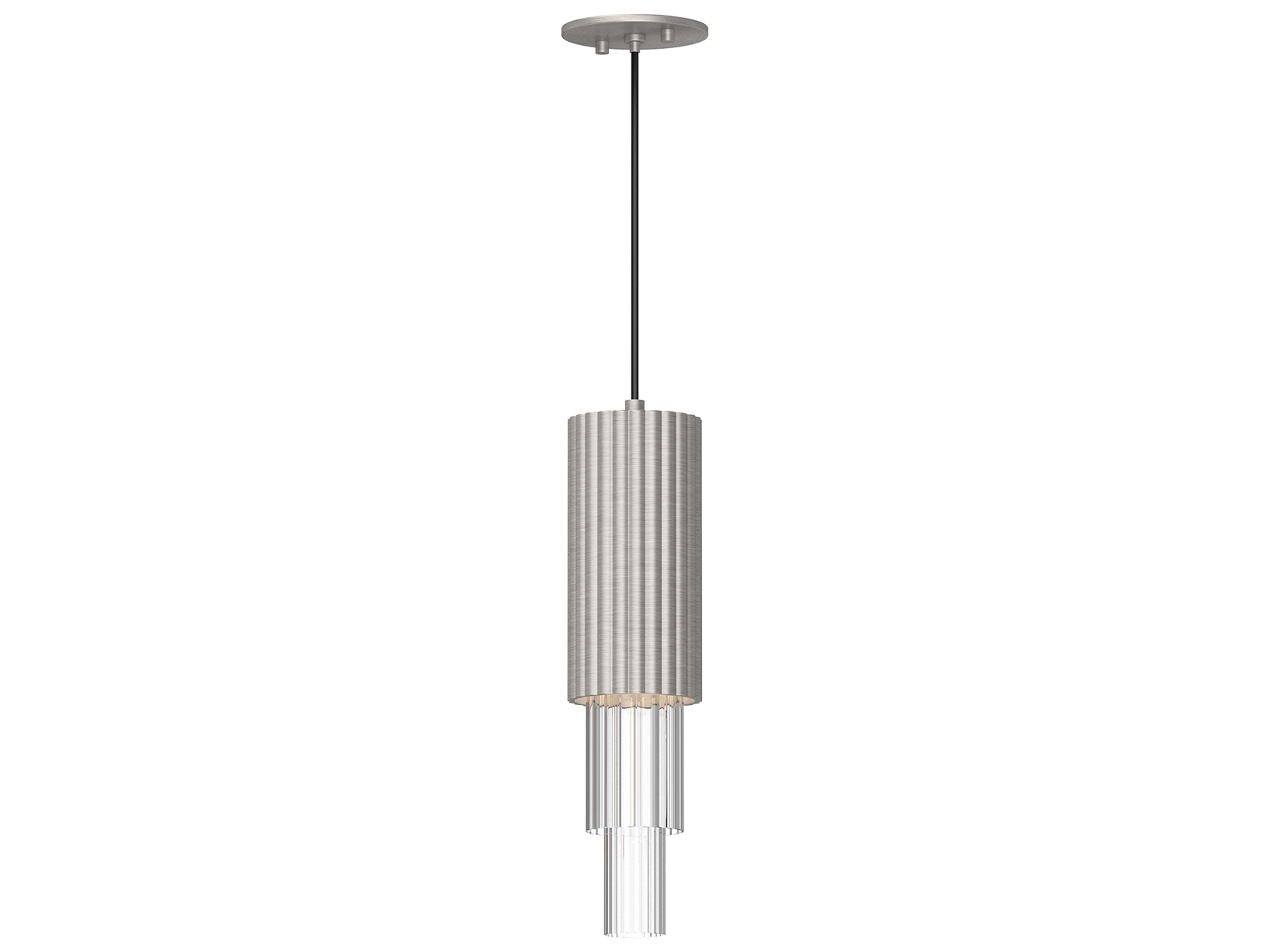 Alora Mood Bordeaux Brushed Nickel Cylinder Mini Pendant