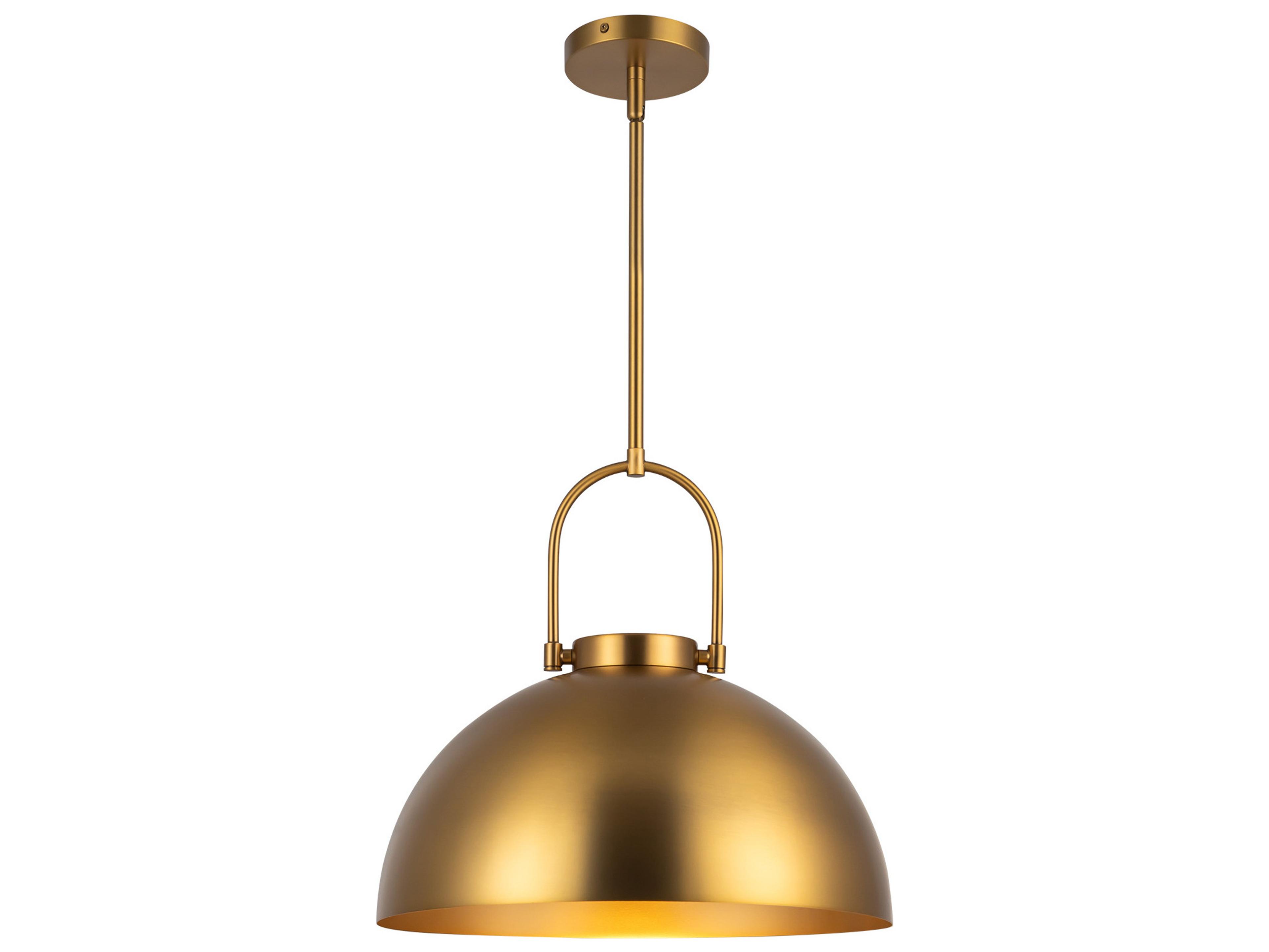 Alora Mood Harper 1-Light Aged Gold Dome Pendant