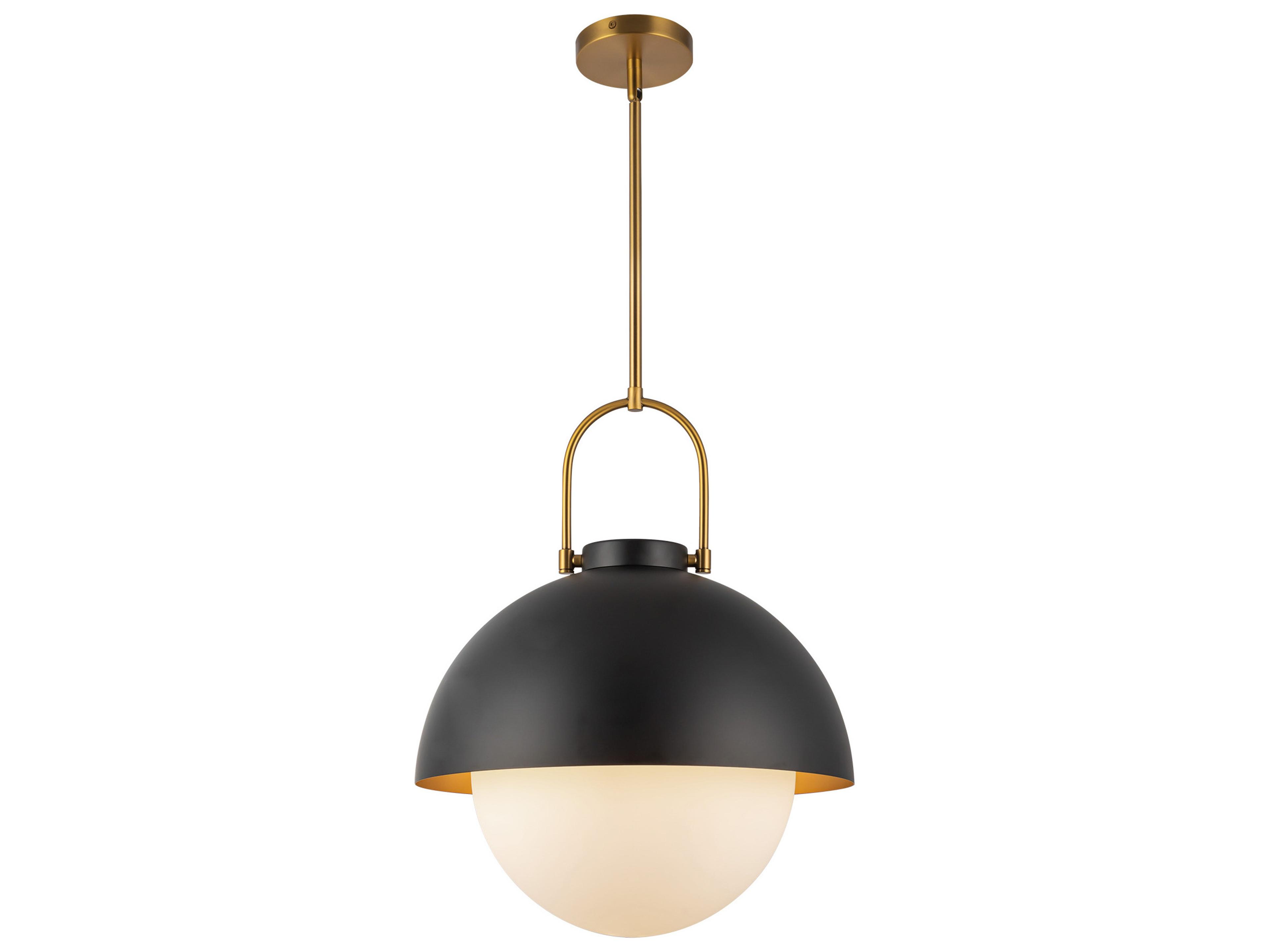 Alora Mood Harper 1-Light Matte Black Dome Pendant