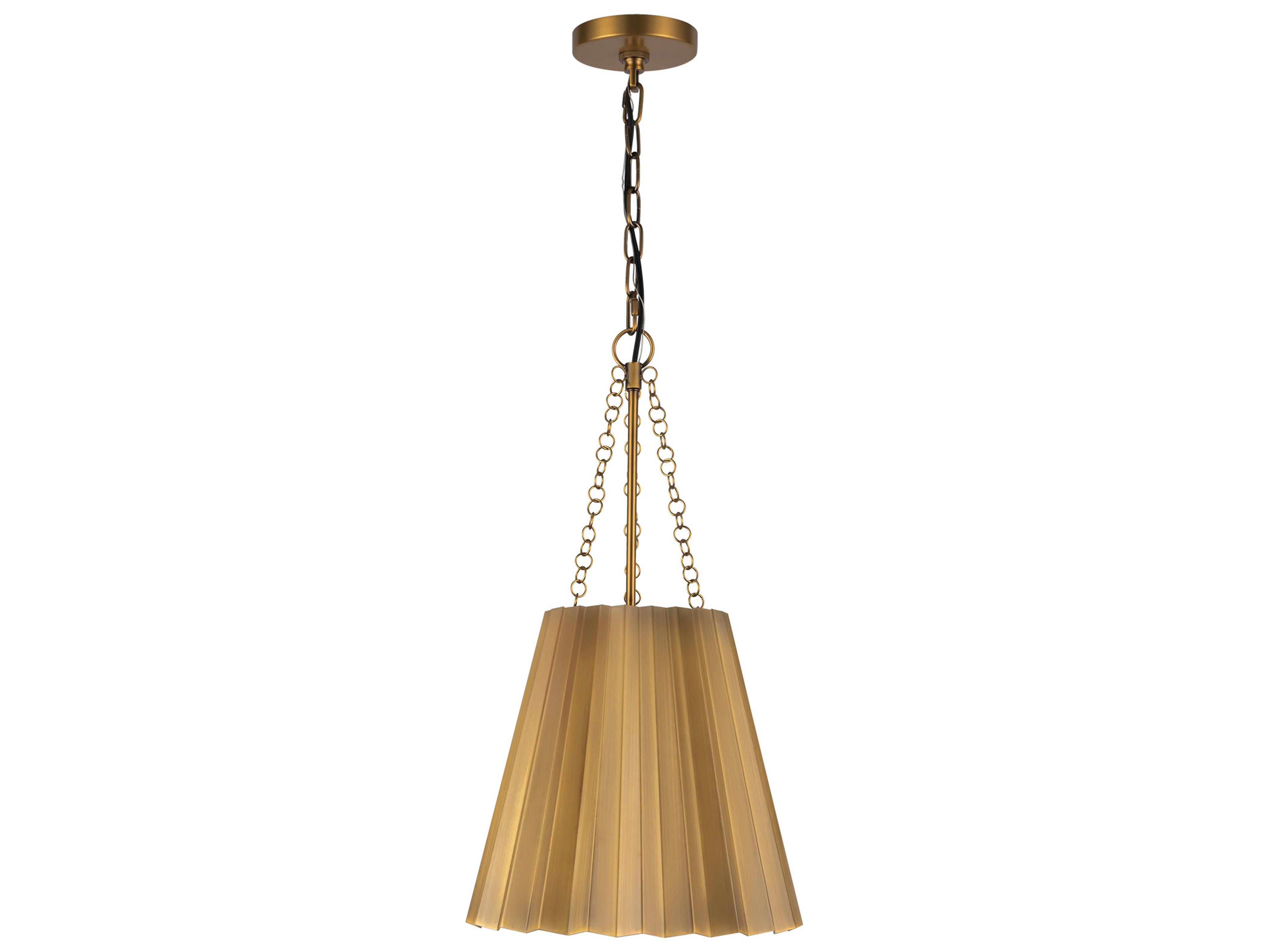 Alora Mood Plisse 1-Light Aged Gold Mini Pendant