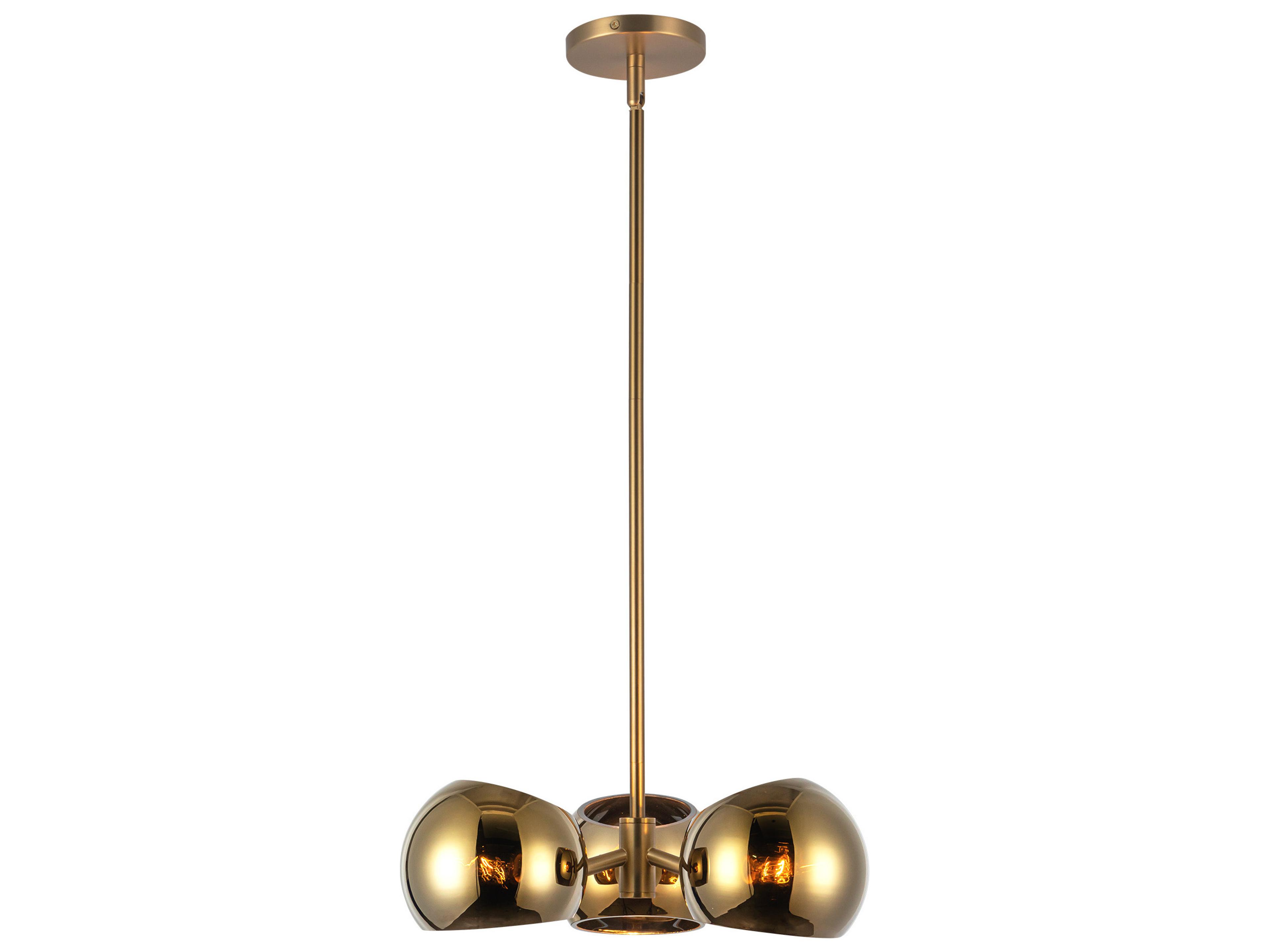 Alora Mood Willow 3-Light Brushed Gold Globe Pendant