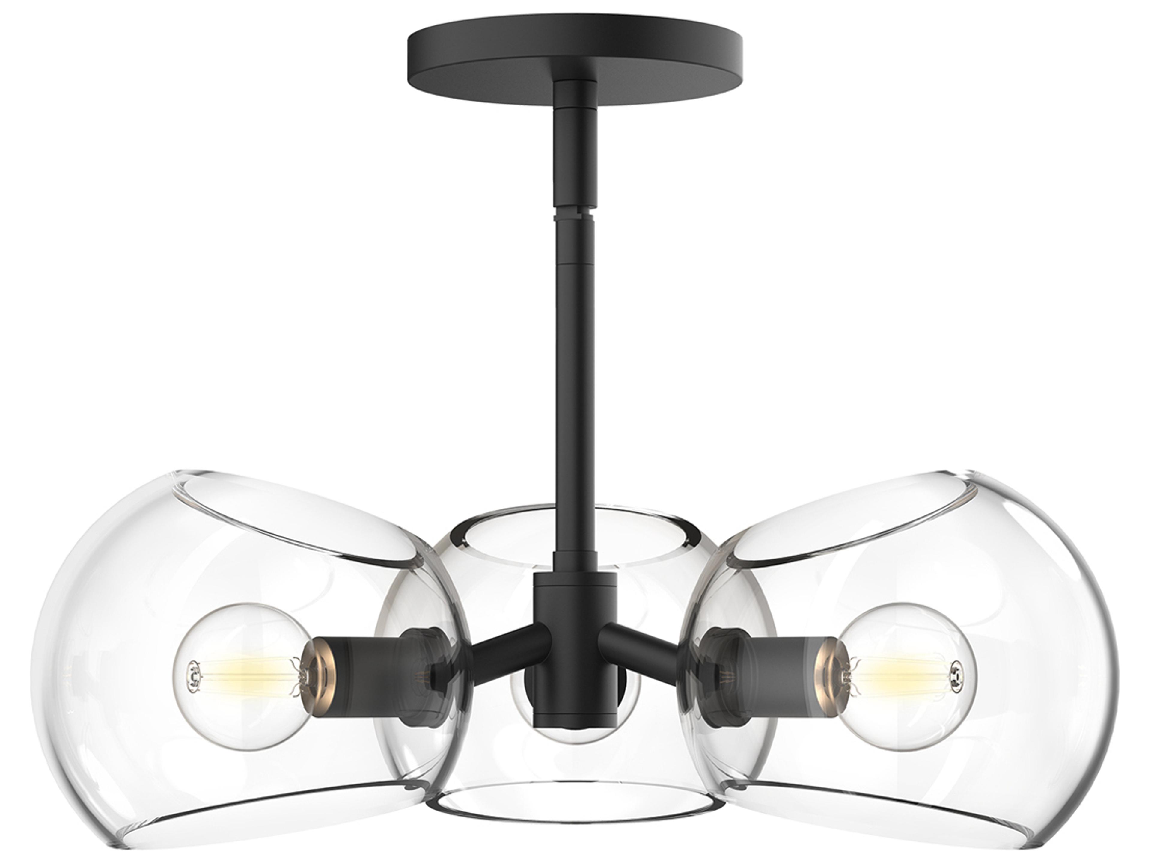 Alora Mood Willow 3-Light Matte Black Globe Pendant